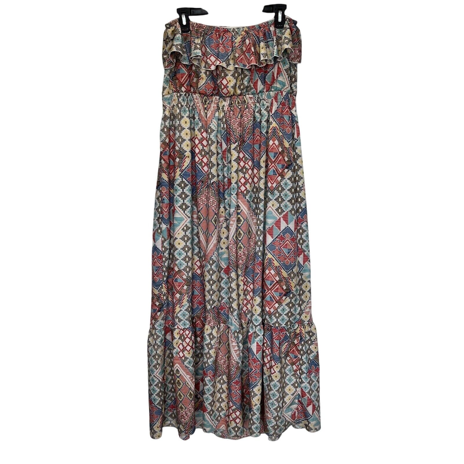 Vintage Torrid | Strapless Tiered Boho Maxi Dress Size 2 Aztec Size XXL / US 16-18 / IT 52-54 - 6 Thumbnail