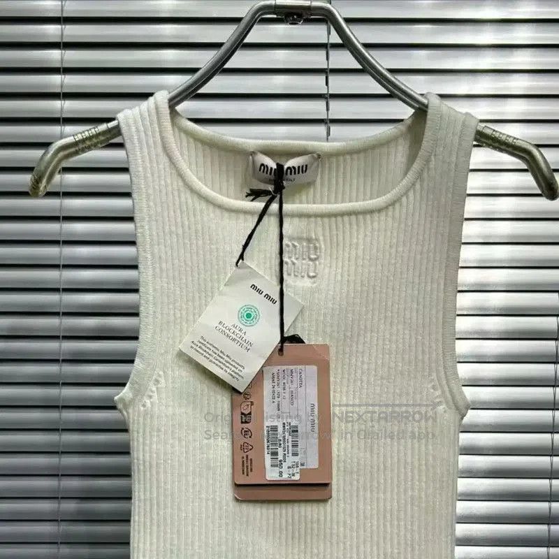 Miu Miu Miu Miu Summer Cream Wool Embroidered Tank Top . Size M / US 6-8 / IT 42-44 - 5 Thumbnail