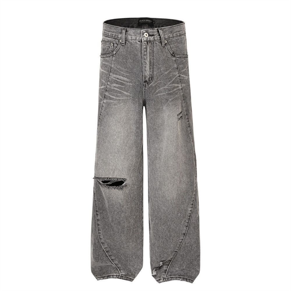 Japanese Brand × Jean Men's punk high street trend patchwork washed ripped jeans Size US 32 / EU 48 - 1 Thumbnail