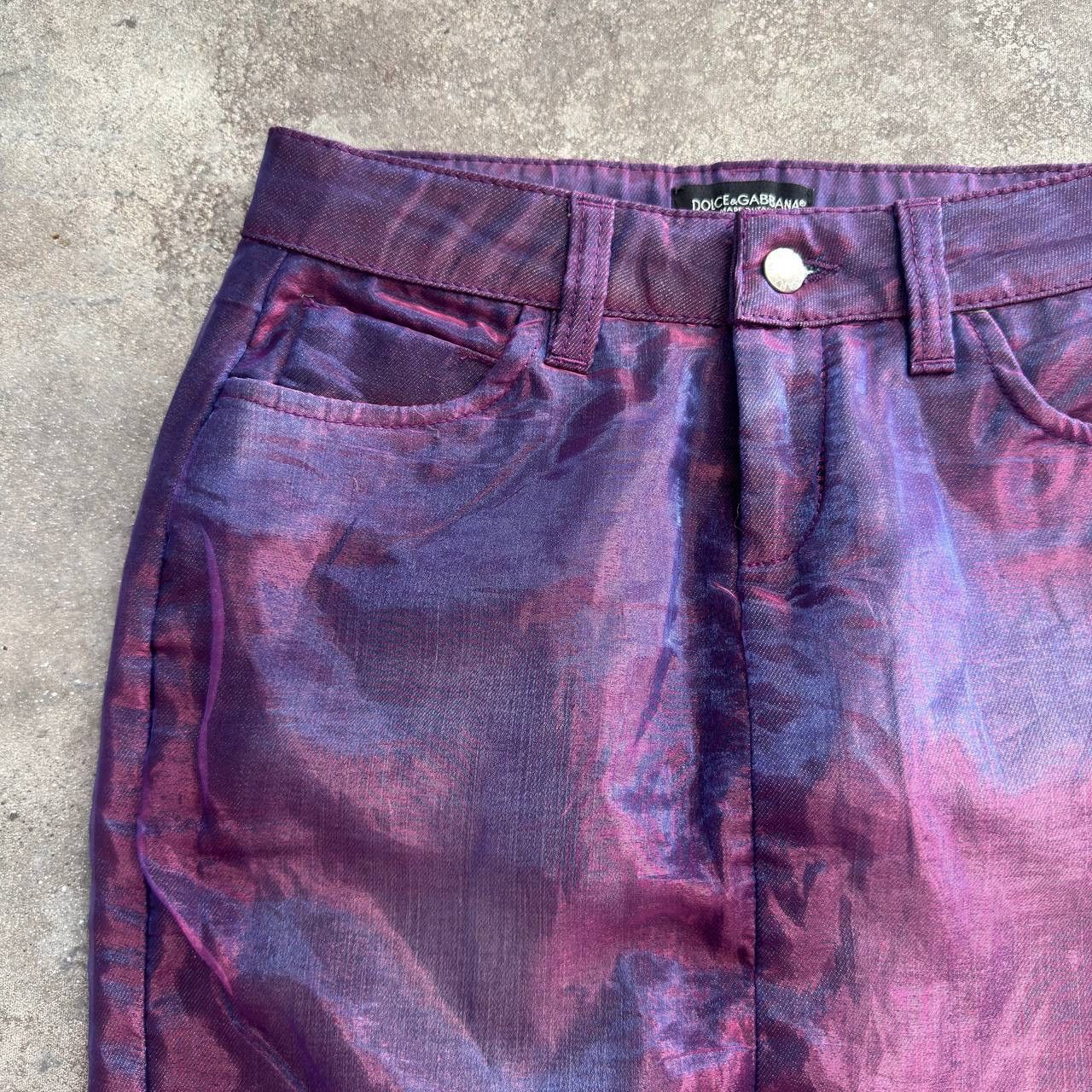 Dolce & Gabbana × Vintage Dolce & Gabbana Vintage Metallic Logo Skirt Size 27" / US 4 / IT 40 - 5 Thumbnail