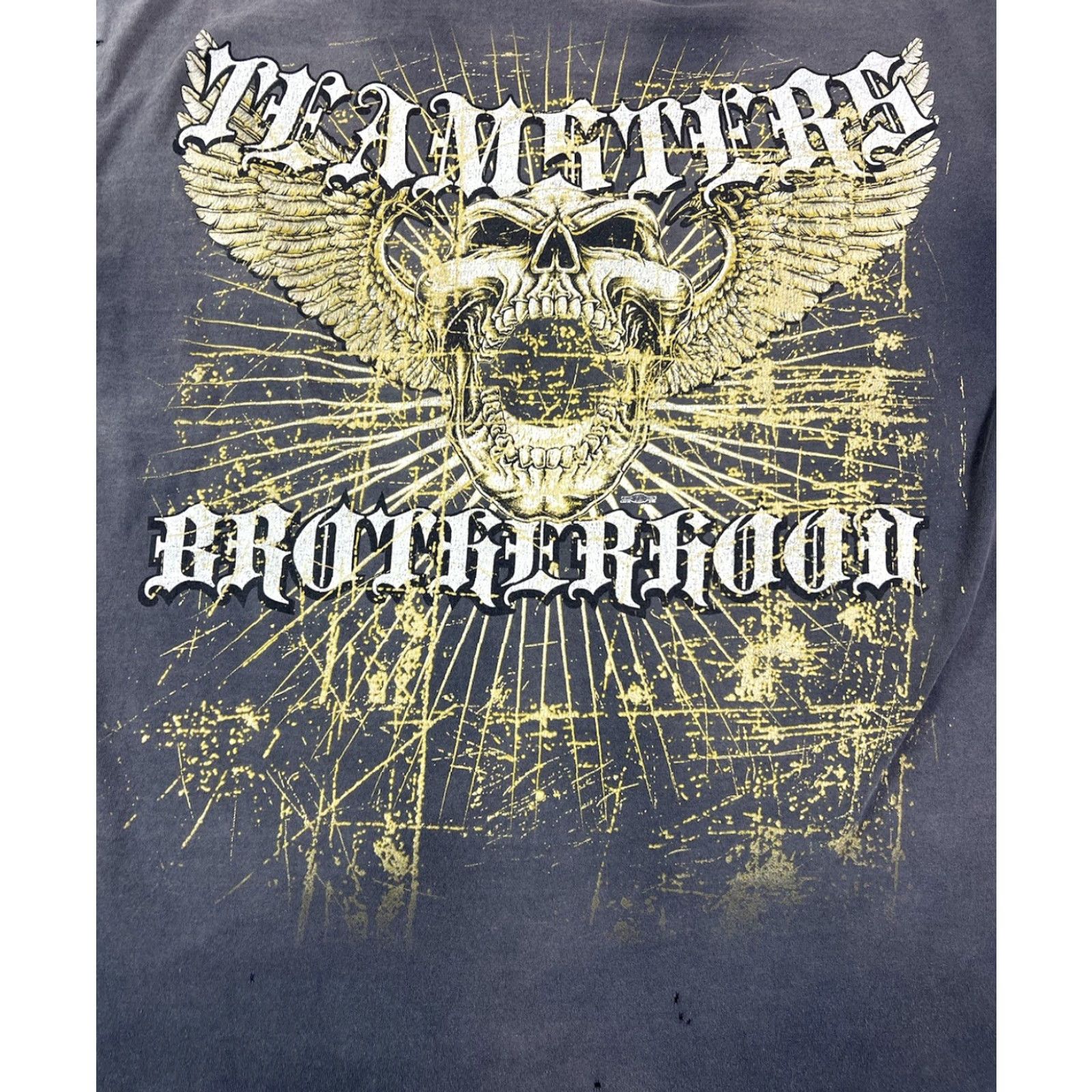 Thrasher VINTAGE Local 917 Teamsters Brotherhood Thrashed Faded Skull T Shirt XL Men Black XL Skull Vintage Size US XL / EU 56 / 4 - 7 Thumbnail