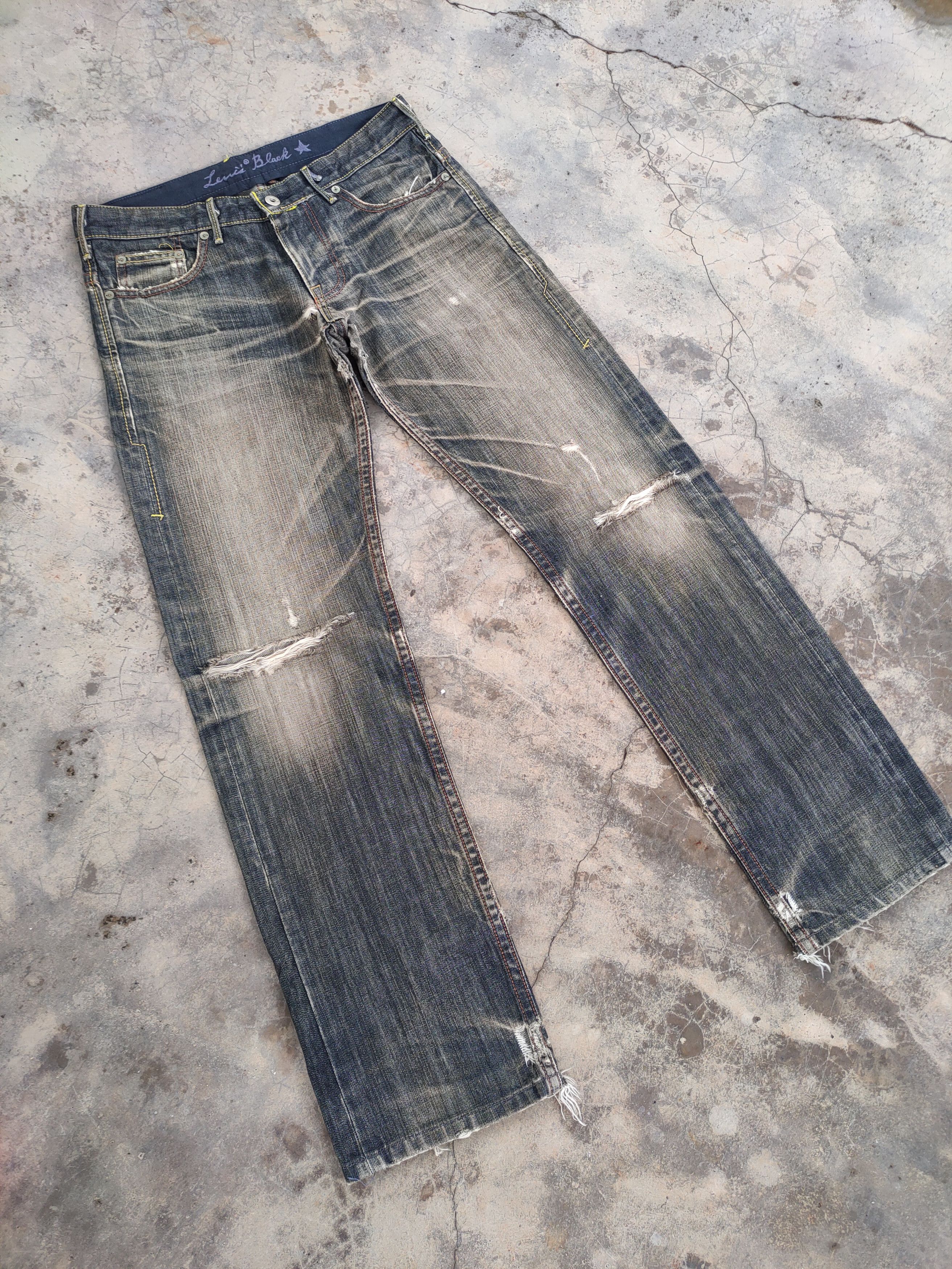 Levi's Vintage Clothing VINTAGE LEVI'S BLACK RUSTY RIPPED DENIM JEANS PANTS Size US 32 / EU 48 - 2 Thumbnail