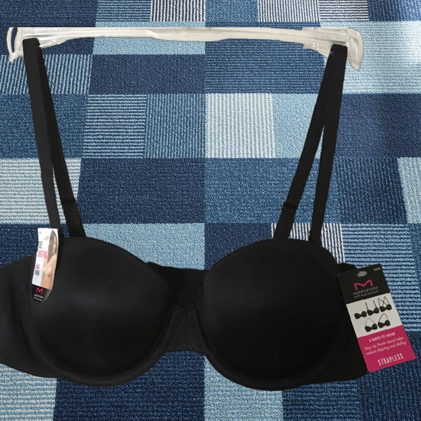 Vintage Maidenform Self Expressions Strapless Bra 34A Black Womens SZ 34A Underwired Side Smoothing"} Size ONE SIZE - 1 Thumbnail
