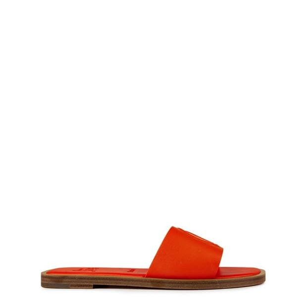 Cl Embossed Leather Mules