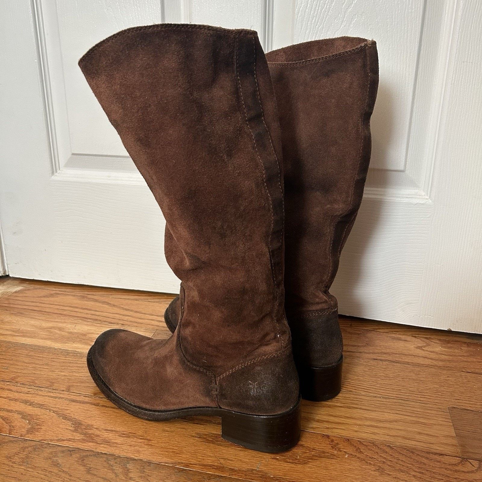 Frye Elena Pull On Distressed Suede Tall Riding Boots Size 9 B Size US 9 / IT 39 - 3 Thumbnail