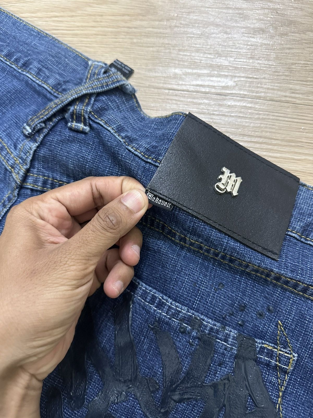 Makaveli × Vintage Rare And Beautiful Vintage Tupac Makaveli Baggy Jorts Denim Size US 40 / EU 56 - 11 Thumbnail