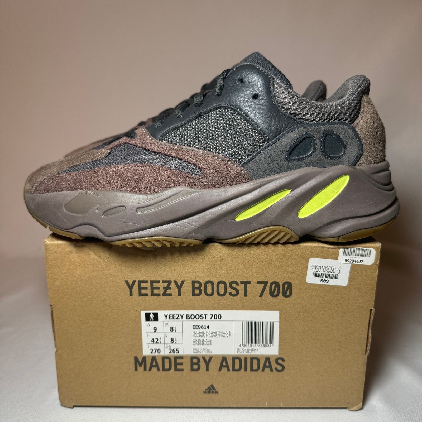 Adidas Size 9 - Yeezy Boost 700 Mauve Men's Shoes Size US 9 / EU 42 - 9 Thumbnail