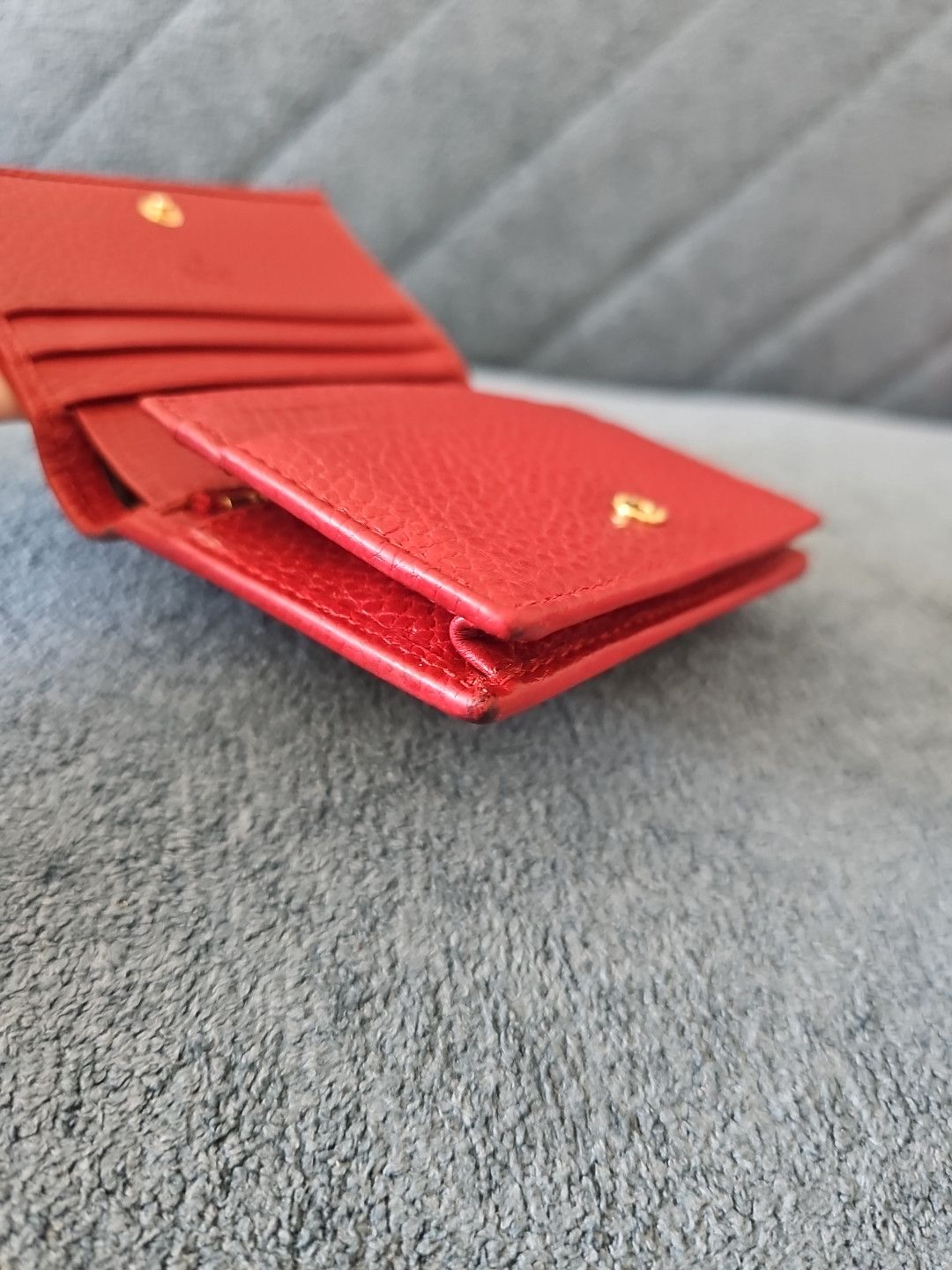 Gucci GUCCI Marmont Red leather compact wallet Size ONE SIZE - 4 Thumbnail
