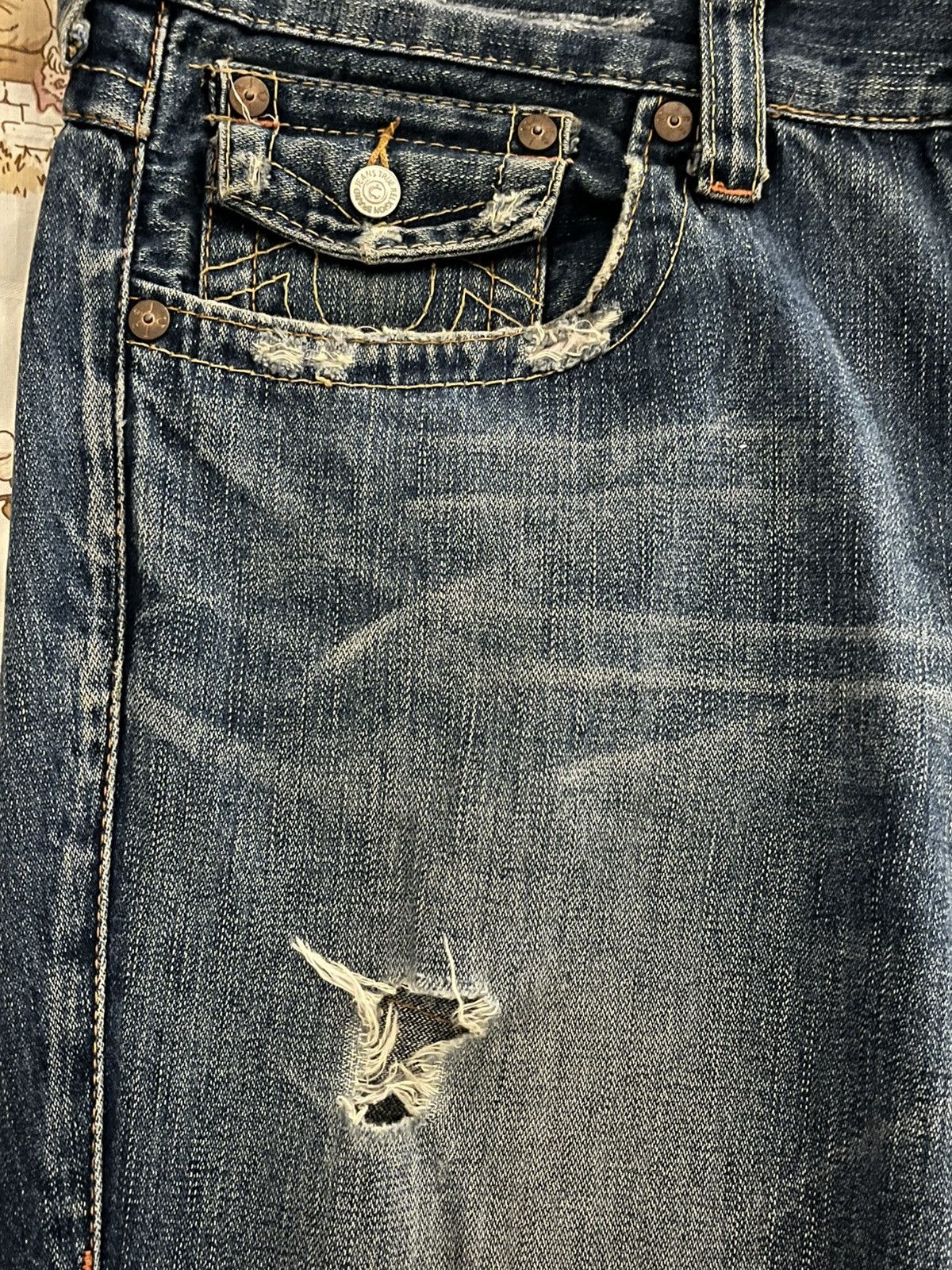 True Religion Vintage „Joey“ Flared Denim Size US 34 / EU 50 - 7 Thumbnail