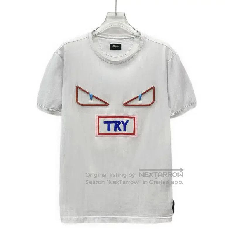 Fendi Fendi White Cotton XL T-Shirt with Graphic Design . Size XL / US 12-14 / IT 48-50 - 1 Thumbnail