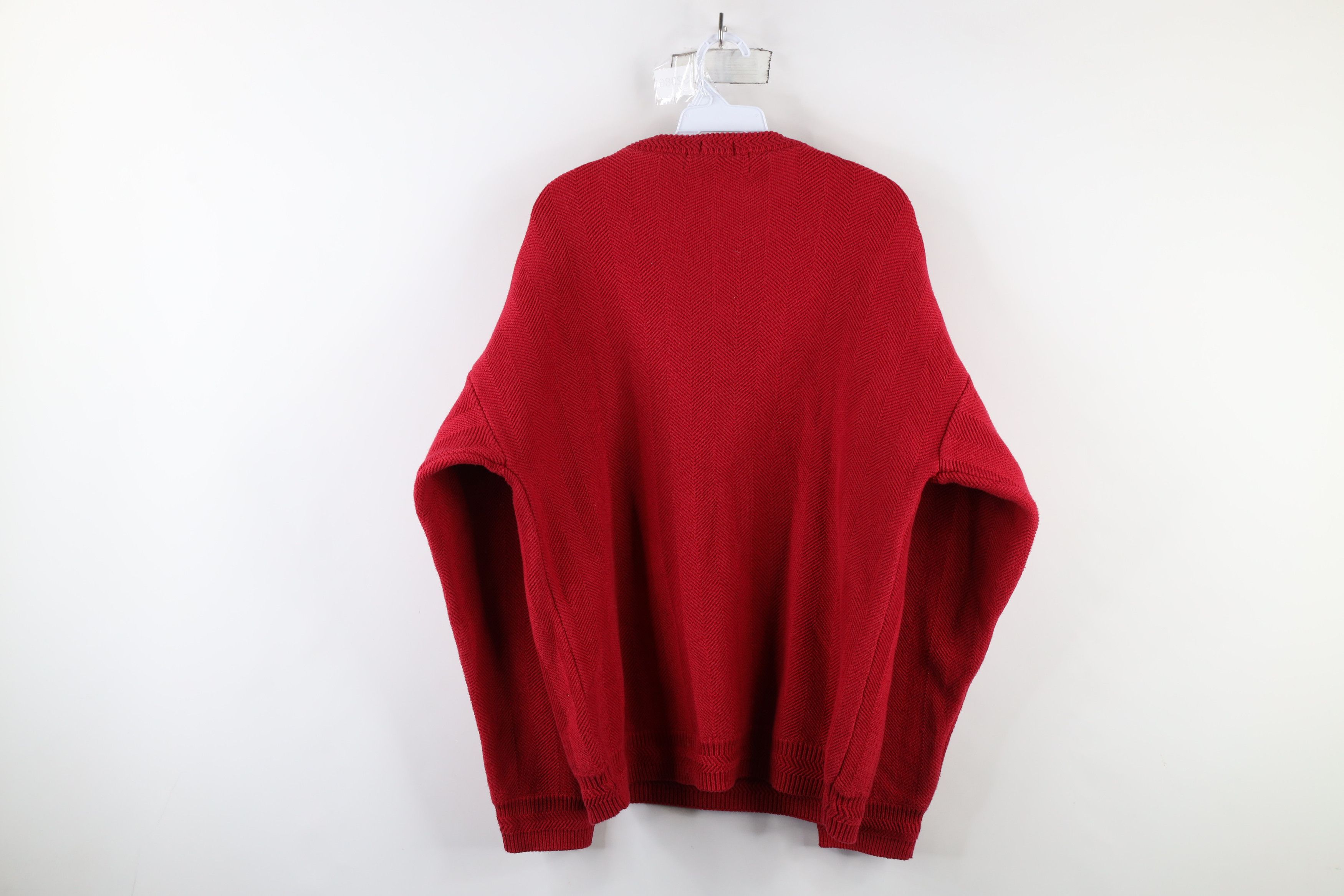 Ralph Lauren × Vintage Vintage 90s Chaps Ralph Lauren Herringbone Knit Sweater Size US XL / EU 56 / 4 - 8 Thumbnail