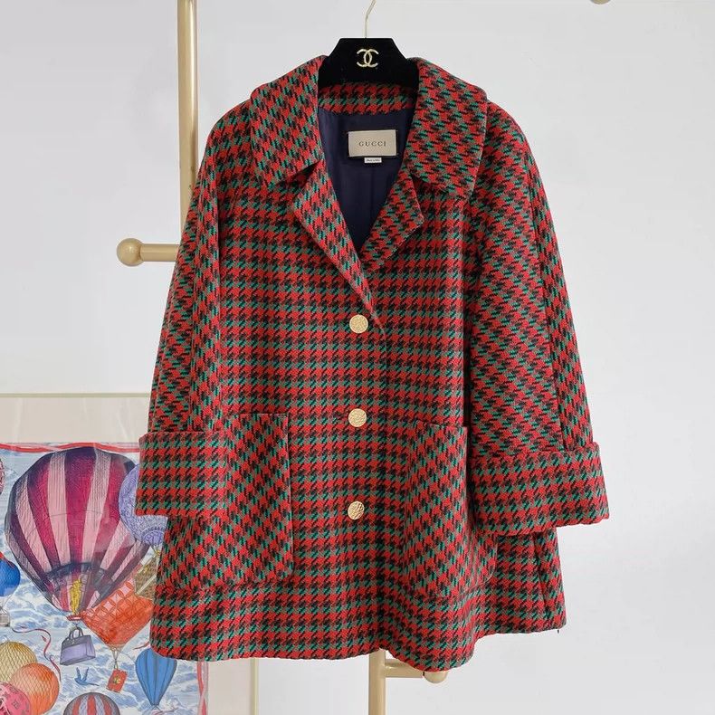 Gucci Gucci Thousand-bird checkered tweed coat Size XS / US 0-2 / IT 36-38 - 1 Thumbnail