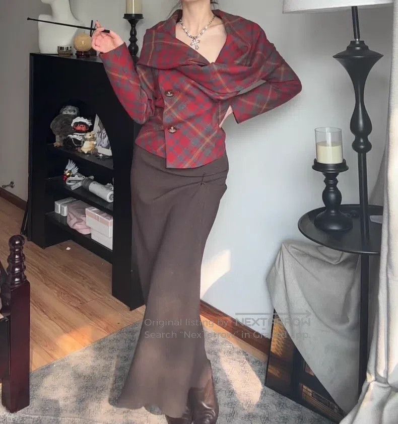 Vivienne Westwood Vivienne Westwood Vintage red check patterned alien-shaped Size M / US 6-8 / IT 42-44 - 7 Thumbnail
