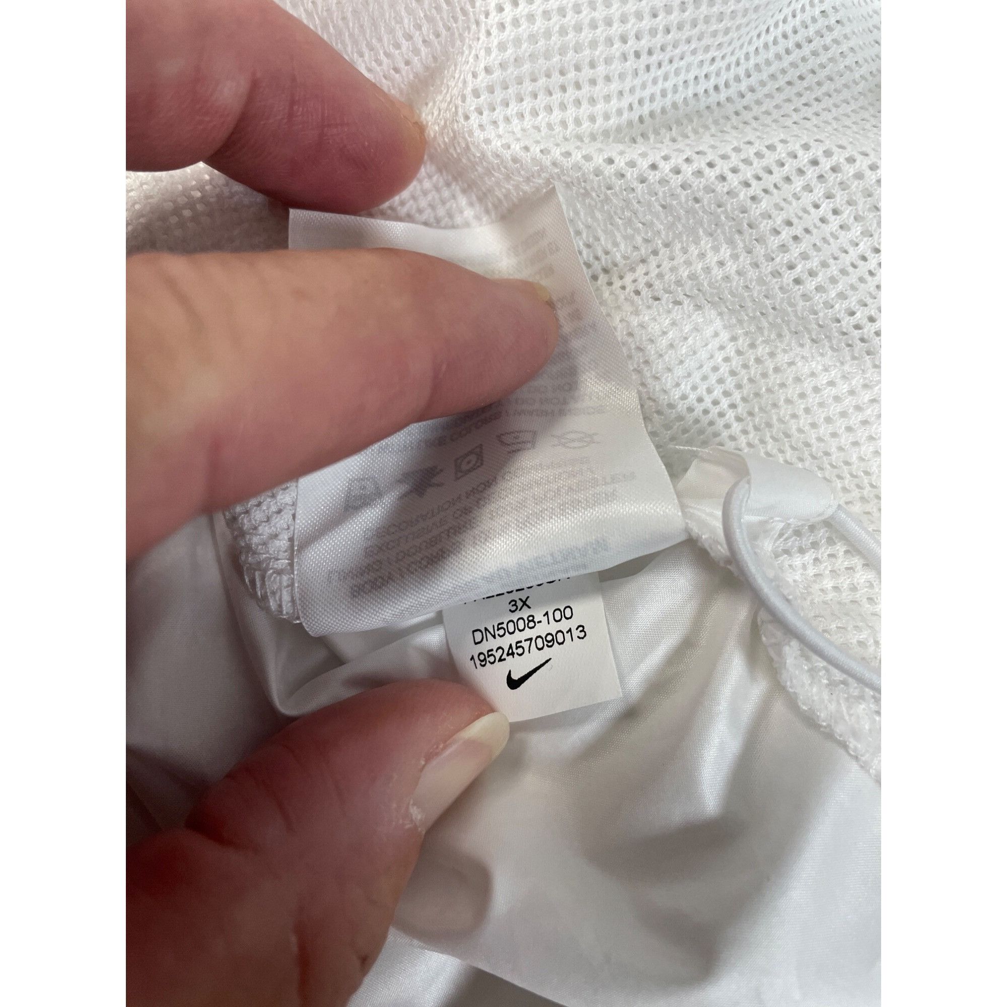 Nike Nike Womans White Hooded Windbreaker Light Rain Jacket SZ 3X Size 3XL / US 20-22 - 6 Thumbnail
