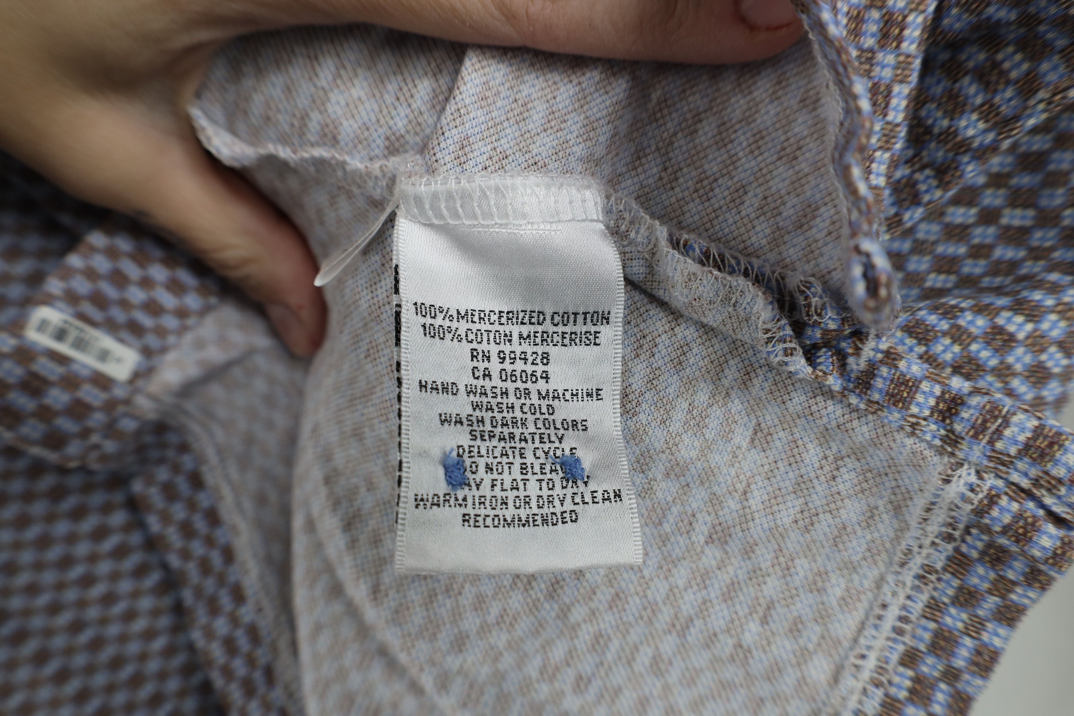 Vintage Bugatchi Uomo Checkered Knit Collared Button Shirt Cotton Size US M / EU 48-50 / 2 - 10 Thumbnail