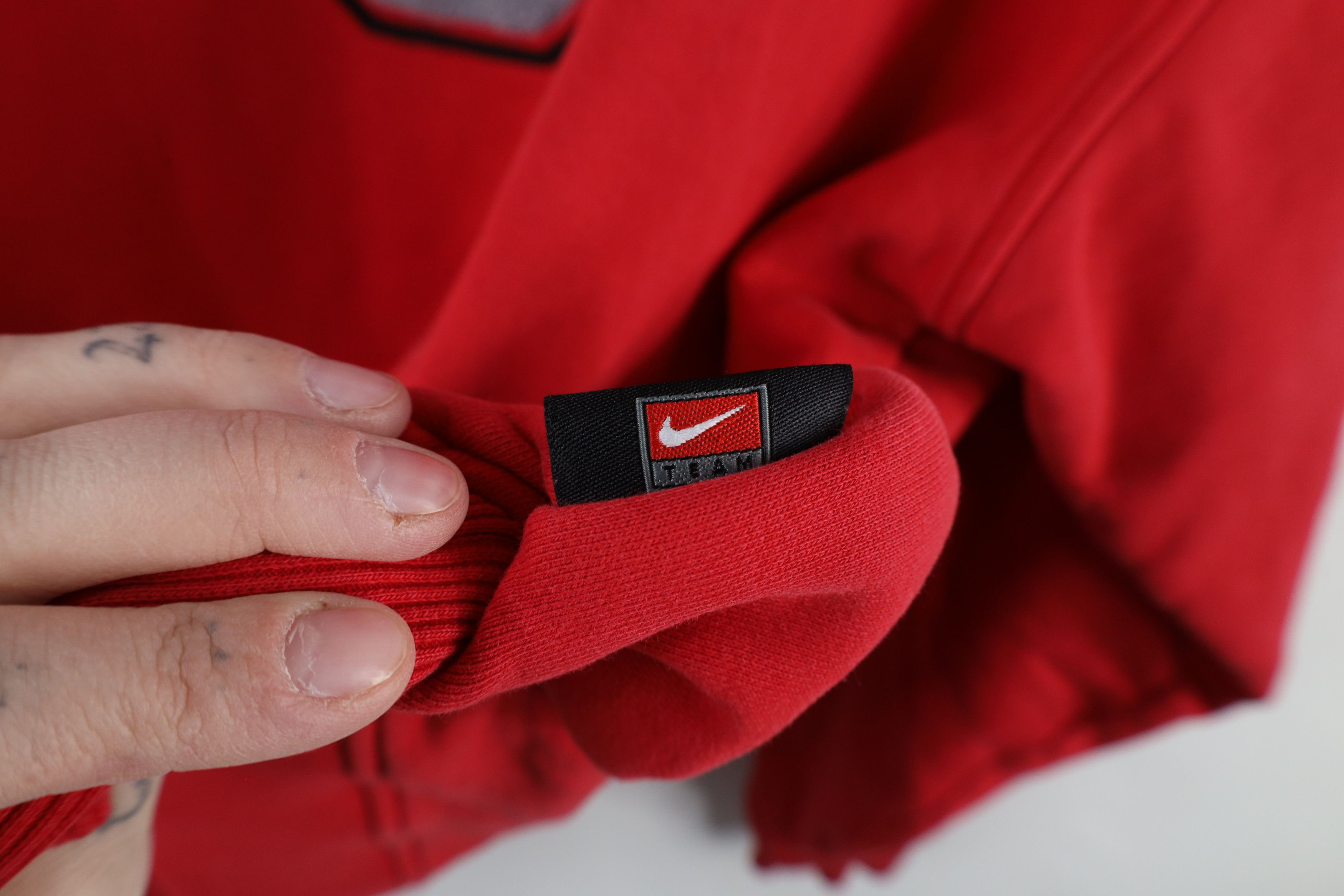 Nike × Vintage Vintage Nike Center Swoosh Ohio State University Hoodie Red Size US L / EU 52-54 / 3 - 9 Thumbnail