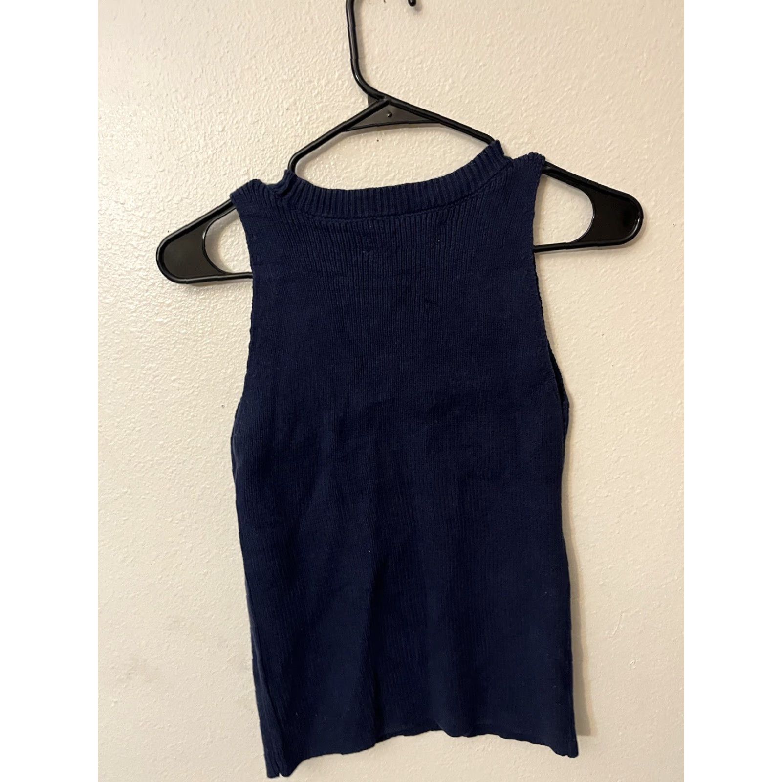 Ann Taylor VINTAGE Ann Taylor Women's Sweater Sleeveless Pullover XS Blue Cotton Casual Office Workwear Size XS / US 0-2 / IT 36-38 - 2 Thumbnail
