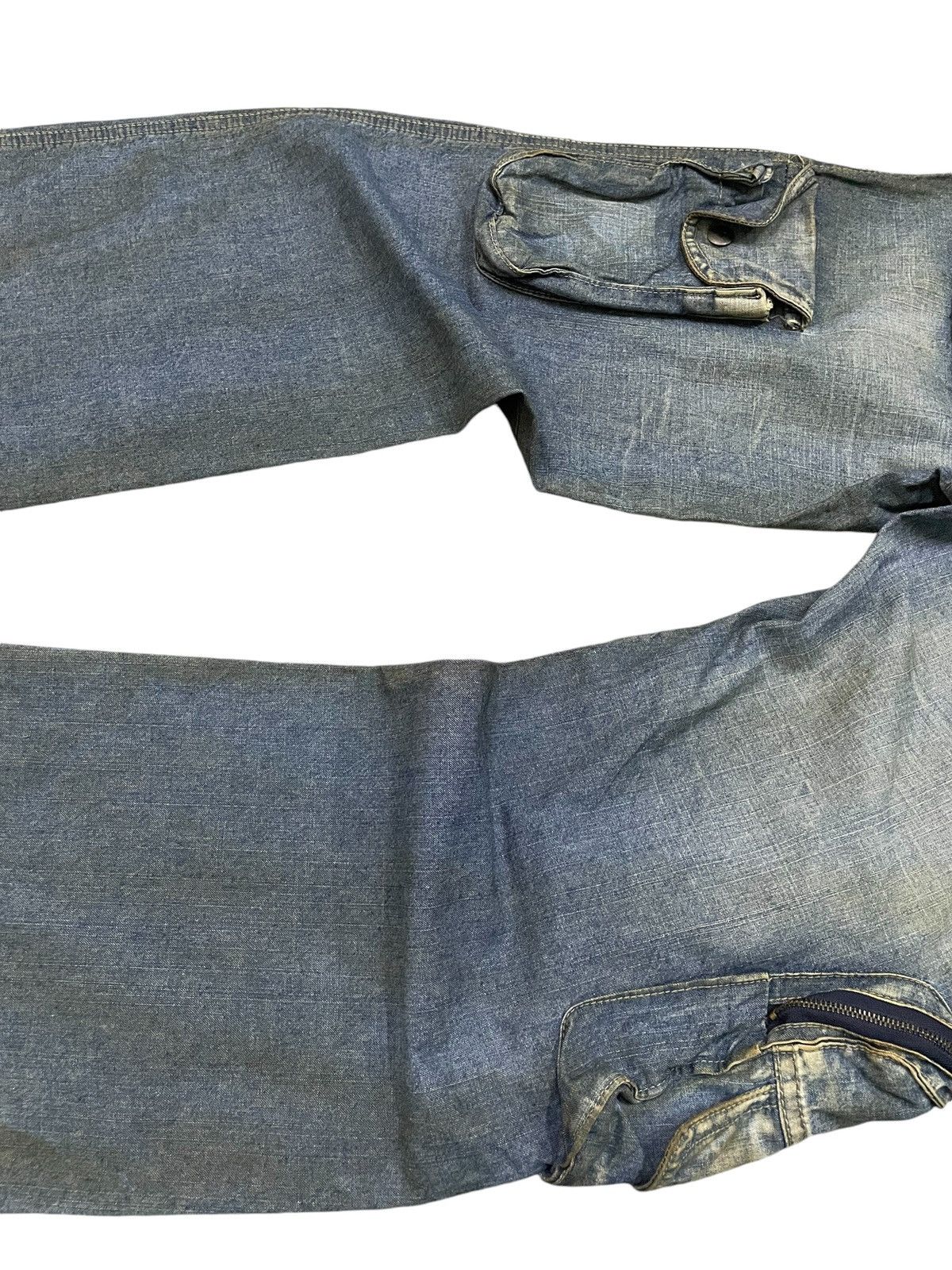 Hysteric Glamour × Japanese Brand × Le Grande Bleu (L.G.B.) Super Flared Authentic & Couture Mud Wash Multi Pocket Jeans Size US 30 / EU 46 - 15 Thumbnail