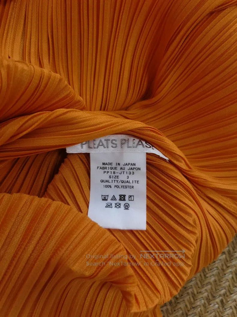 Issey Miyake Issey Miyake Orange Pleated Top Size L / US 10 / IT 46 - 4 Thumbnail