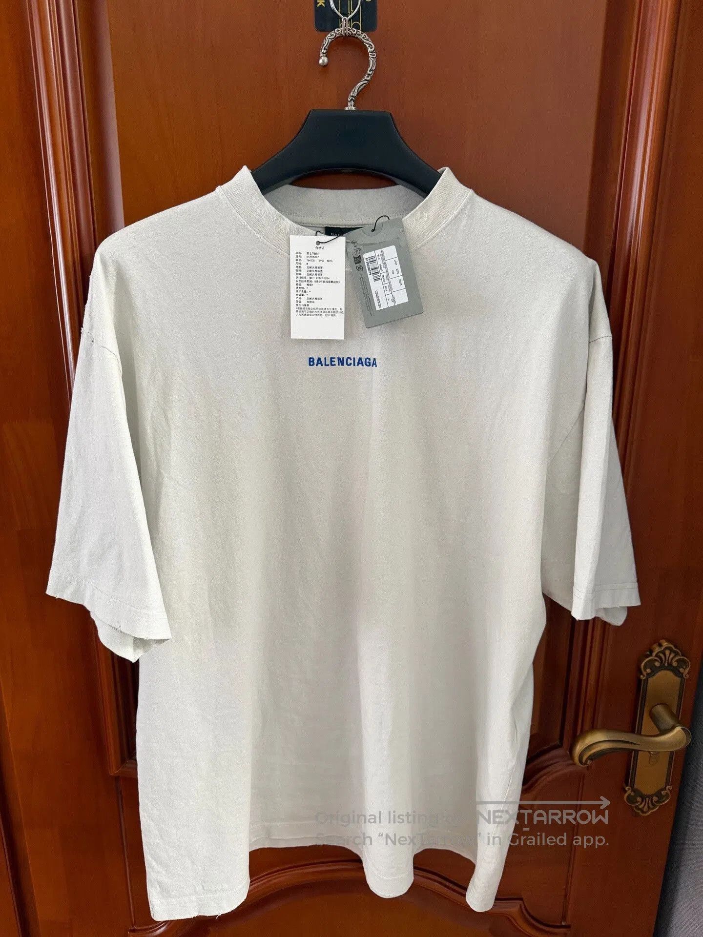 Balenciaga Balenciaga 2025 Blue Embroidered Logo Distressed T-shirt. Size US M / EU 48-50 / 2 - 1 Thumbnail