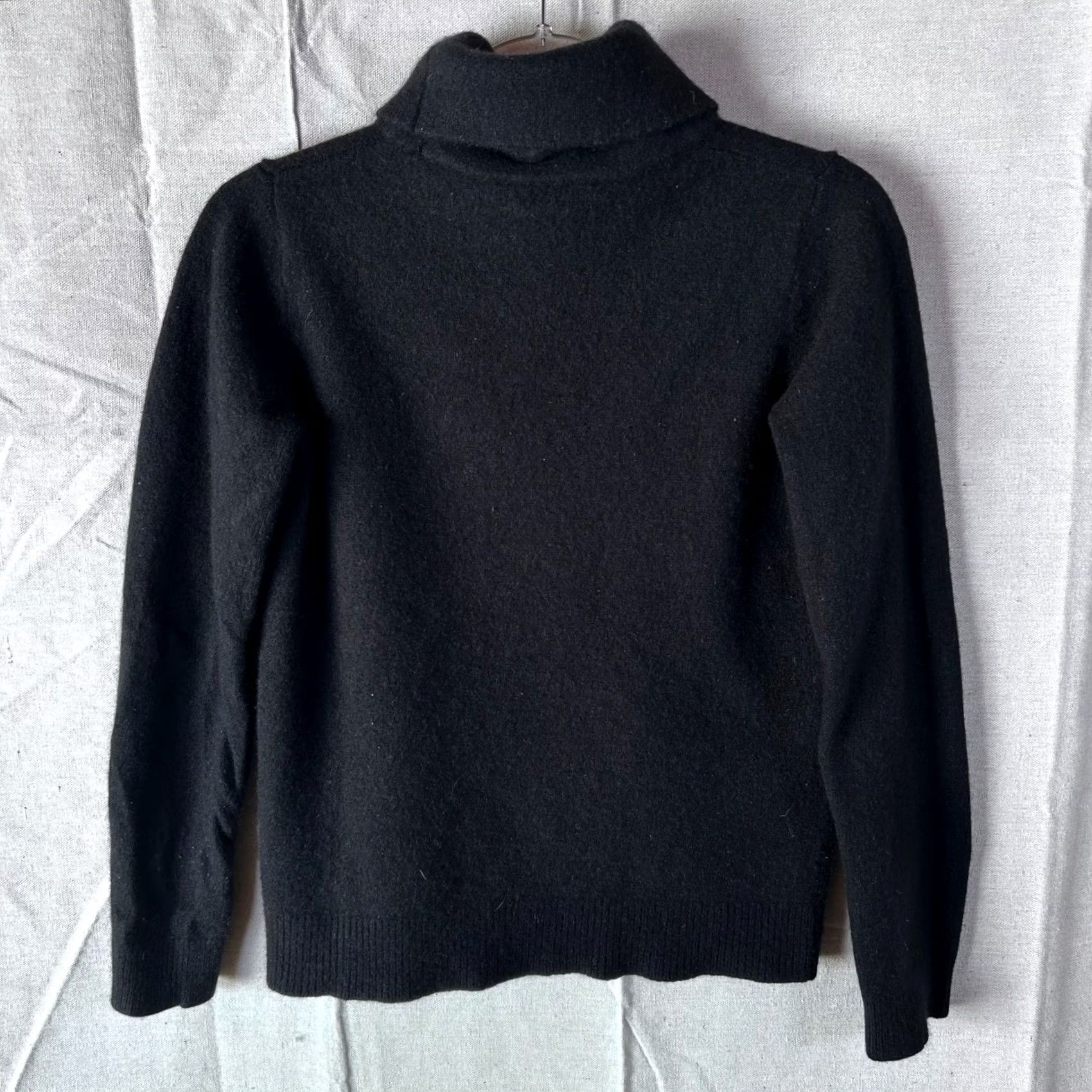 Barrow Barrow & Grove Black 100% Cashmere Turtleneck Sweater Womens Large Roll Neck Pullover Knit Long Sleeve Classic Fit Solid Size L / US 10 / IT 46 - 3 Thumbnail