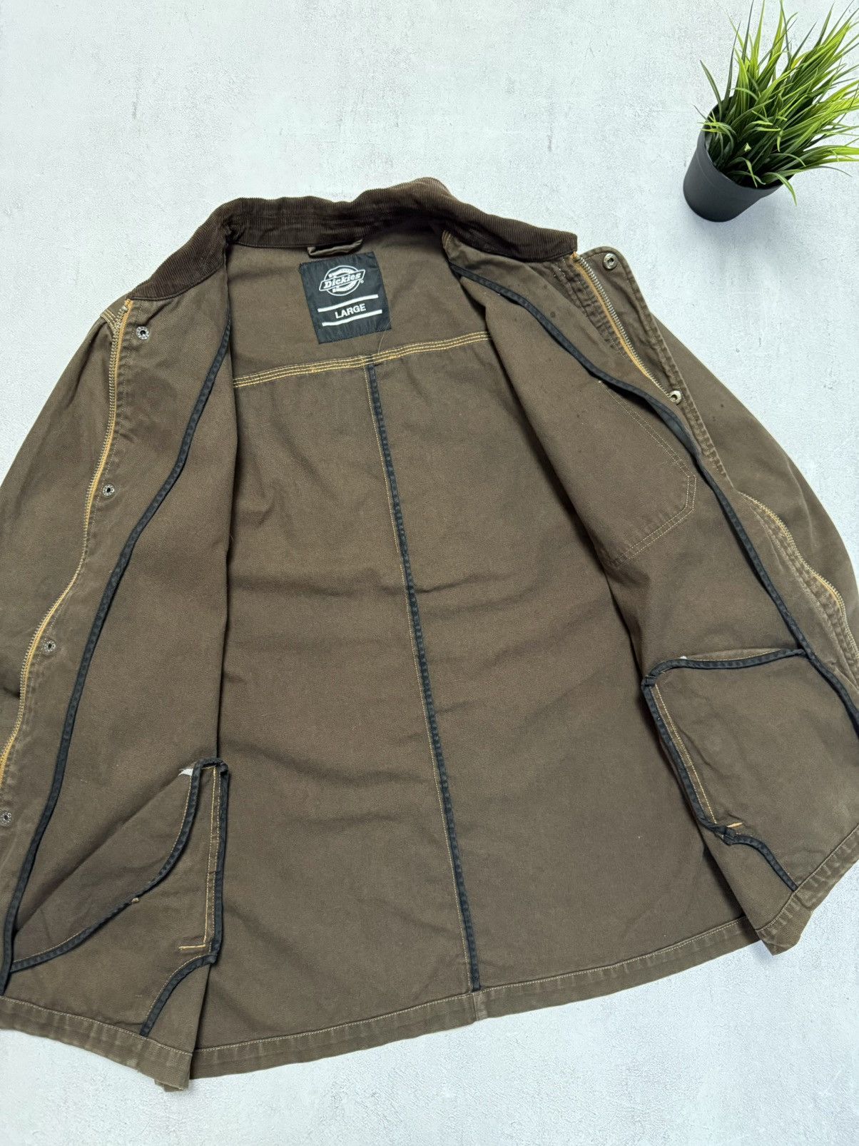 Dickies × Vintage Vintage Dickies Work Denim Jacket Brown Faded Amazing 90s Size US L / EU 52-54 / 3 - 14 Thumbnail
