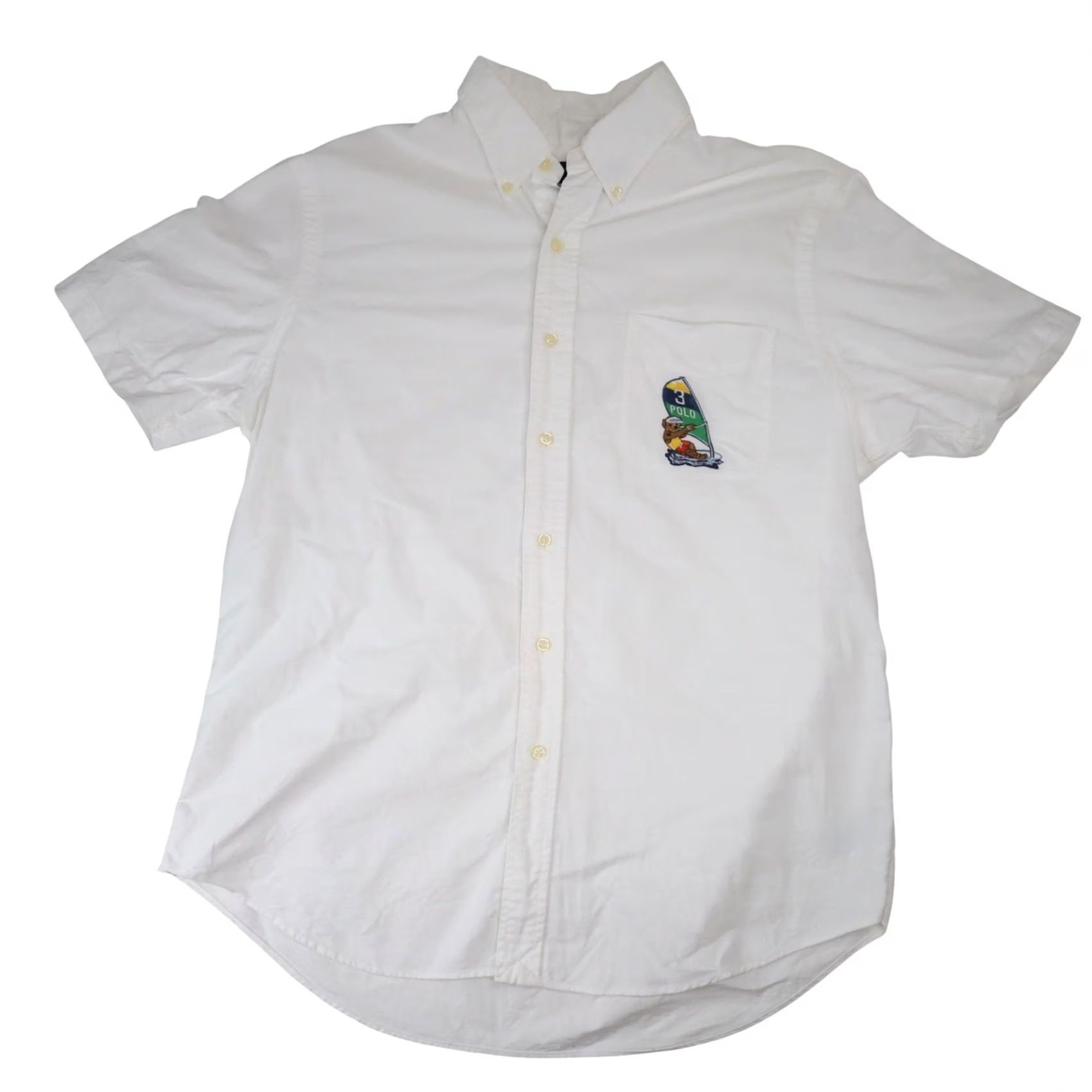 Polo Ralph Lauren VINTAGE Polo Ralph Lauren Shirt Surfing Bear Button Up White Mens Small Short Sleeve Size US S / EU 44-46 / 1 - 2 Thumbnail