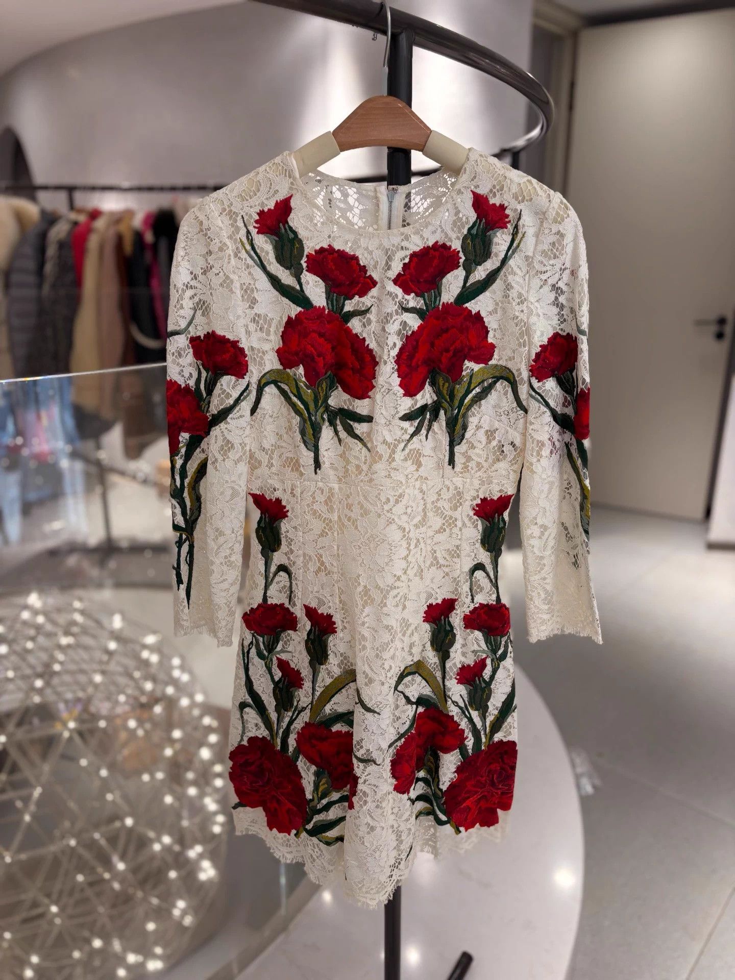Dolce & Gabbana DG Embroidered Floral Lace Dress Deadstock Size 38 Size S / US 4 / IT 40 - 1 Thumbnail