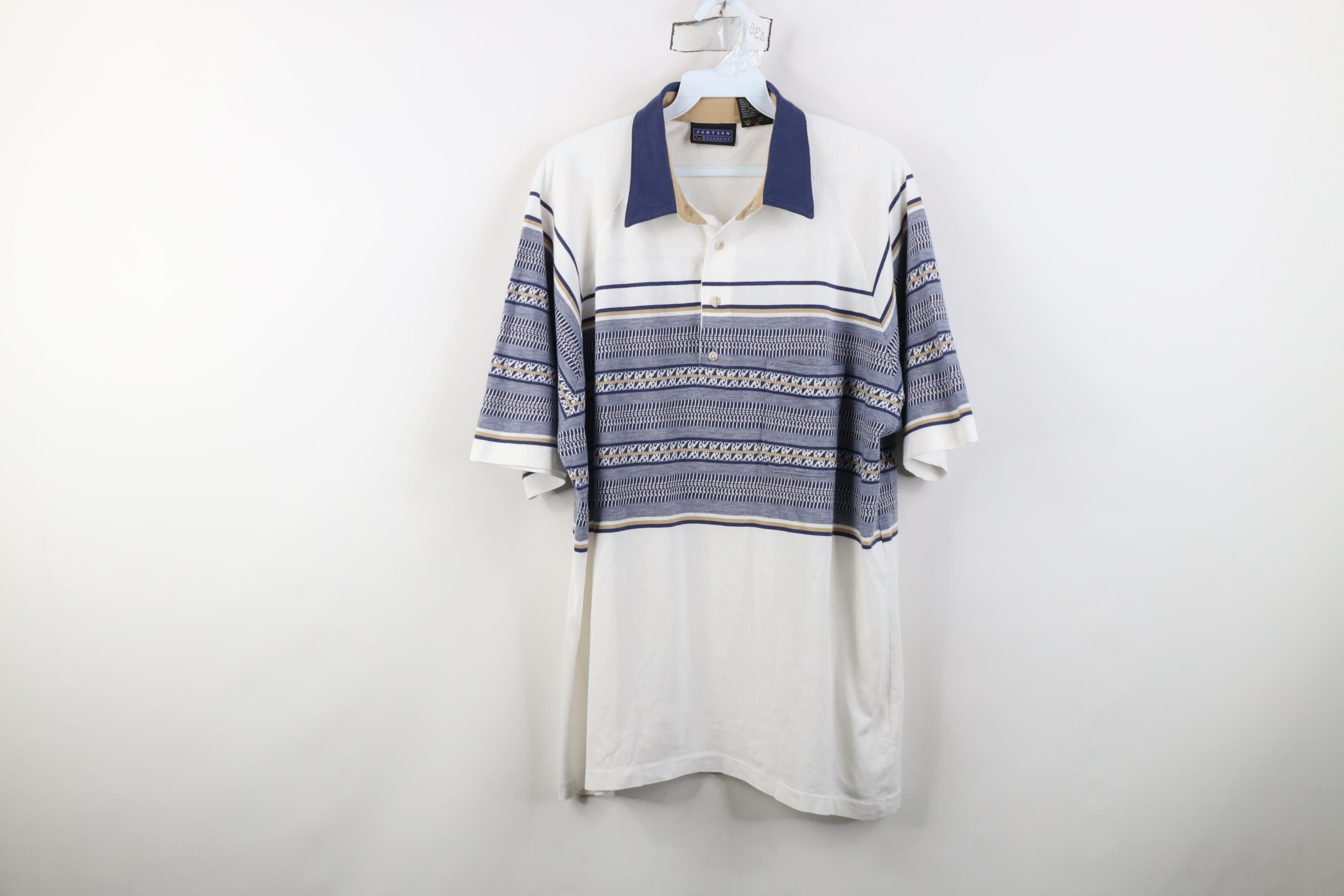 Vintage Vintage 90s Streetwear Block Knit Collared Golf Polo Shirt Size US XL / EU 56 / 4 - 1 Thumbnail