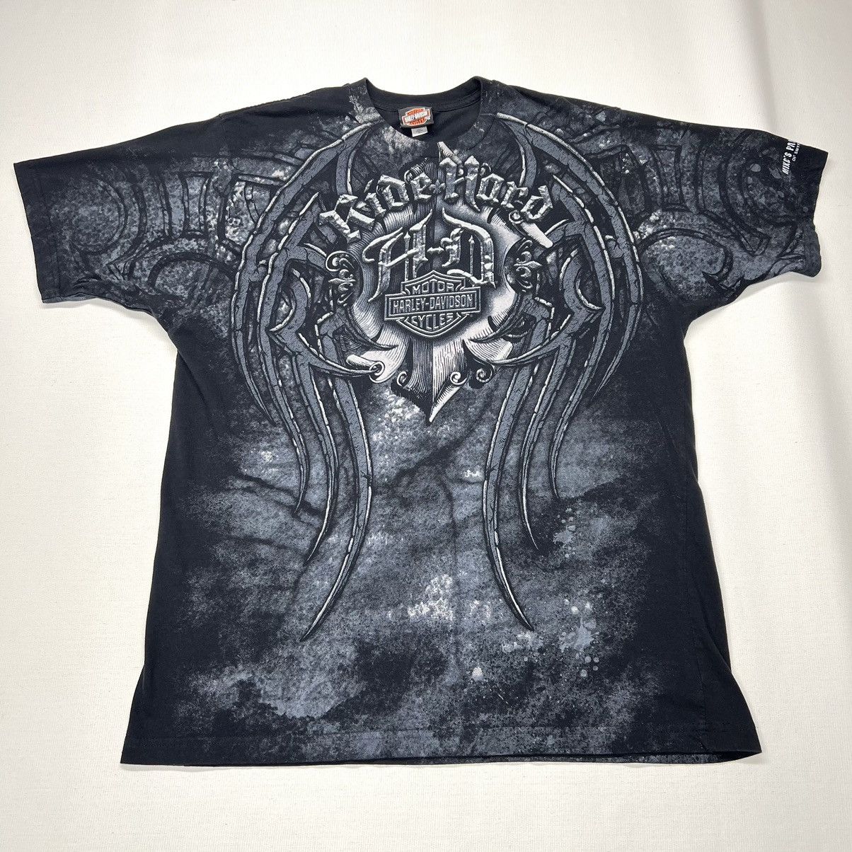 Harley Davidson Harley Davidson Tee Shirt Black Affliction Grunge Wings Size US XL / EU 56 / 4 - 1 Thumbnail