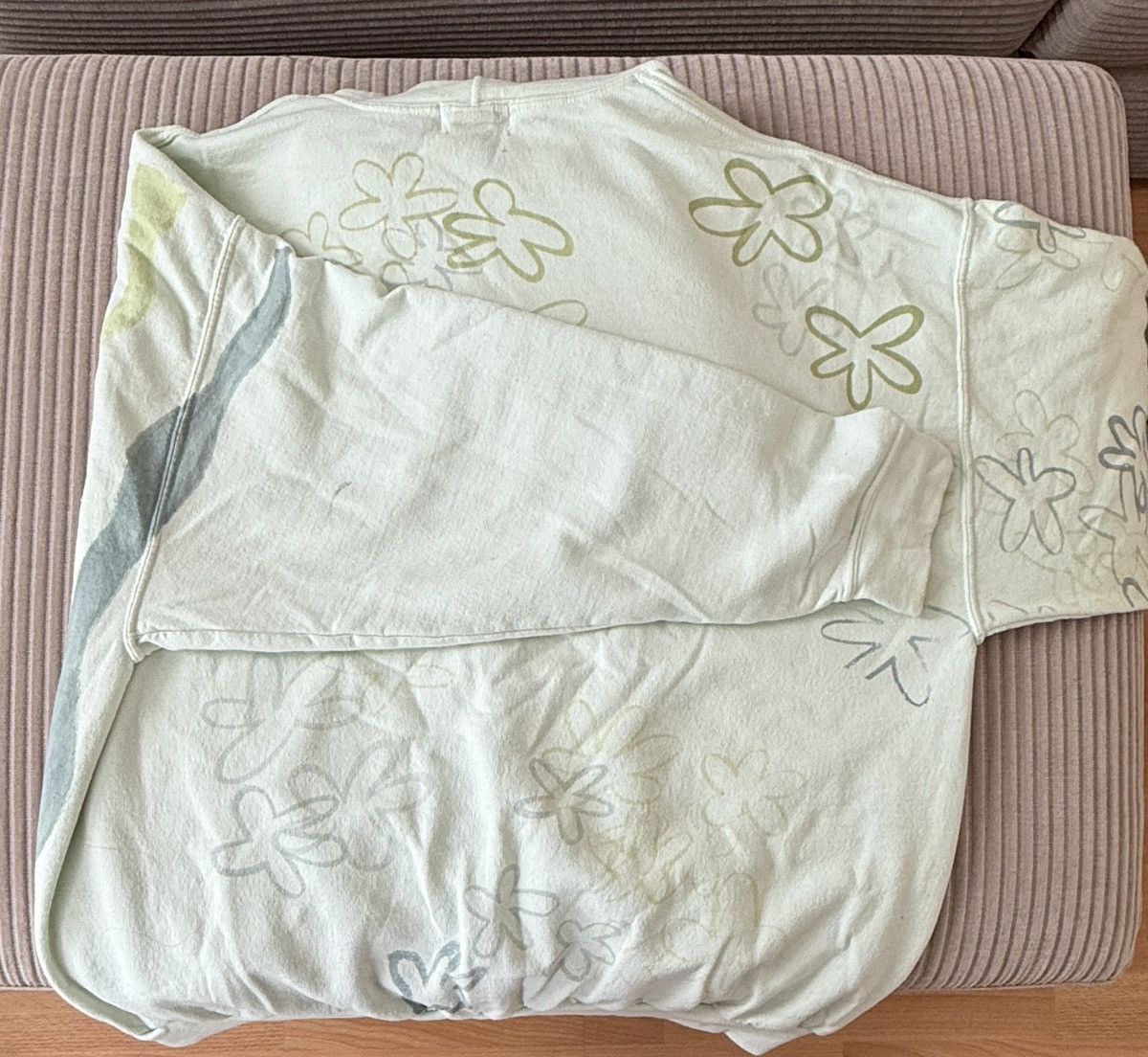 Collina Strada Green Flower Hoodie Size L / US 10 / IT 46 - 4 Thumbnail