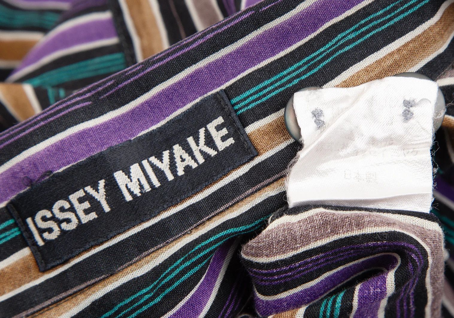 Issey Miyake Cotton Stripe Short Sleeve Shirt Multi M Size US M / EU 48-50 / 2 - 18 Thumbnail