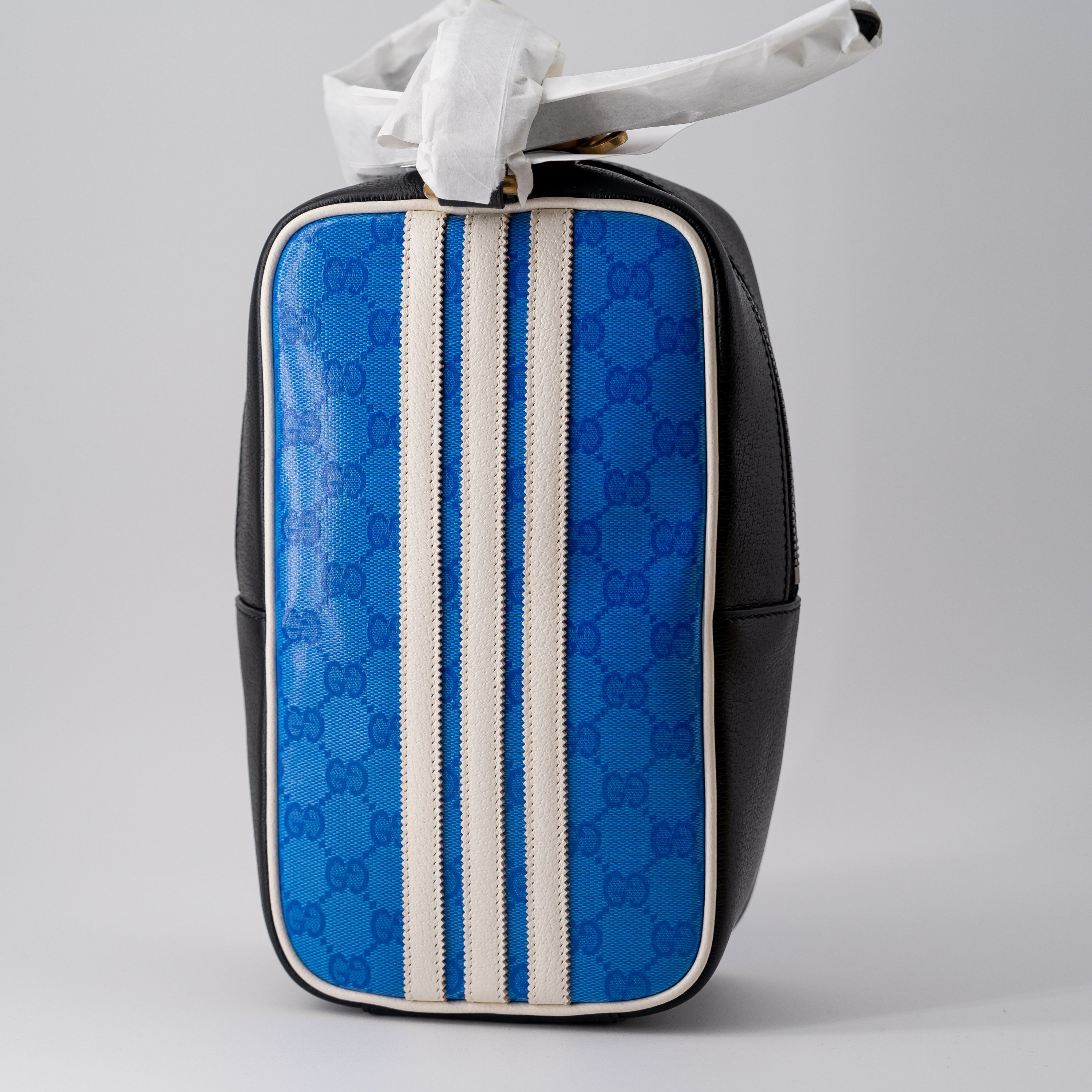 Gucci Gucci x Adidas GG Mini Top Handle Bag Blue Black Leather Size ONE SIZE - 7 Thumbnail