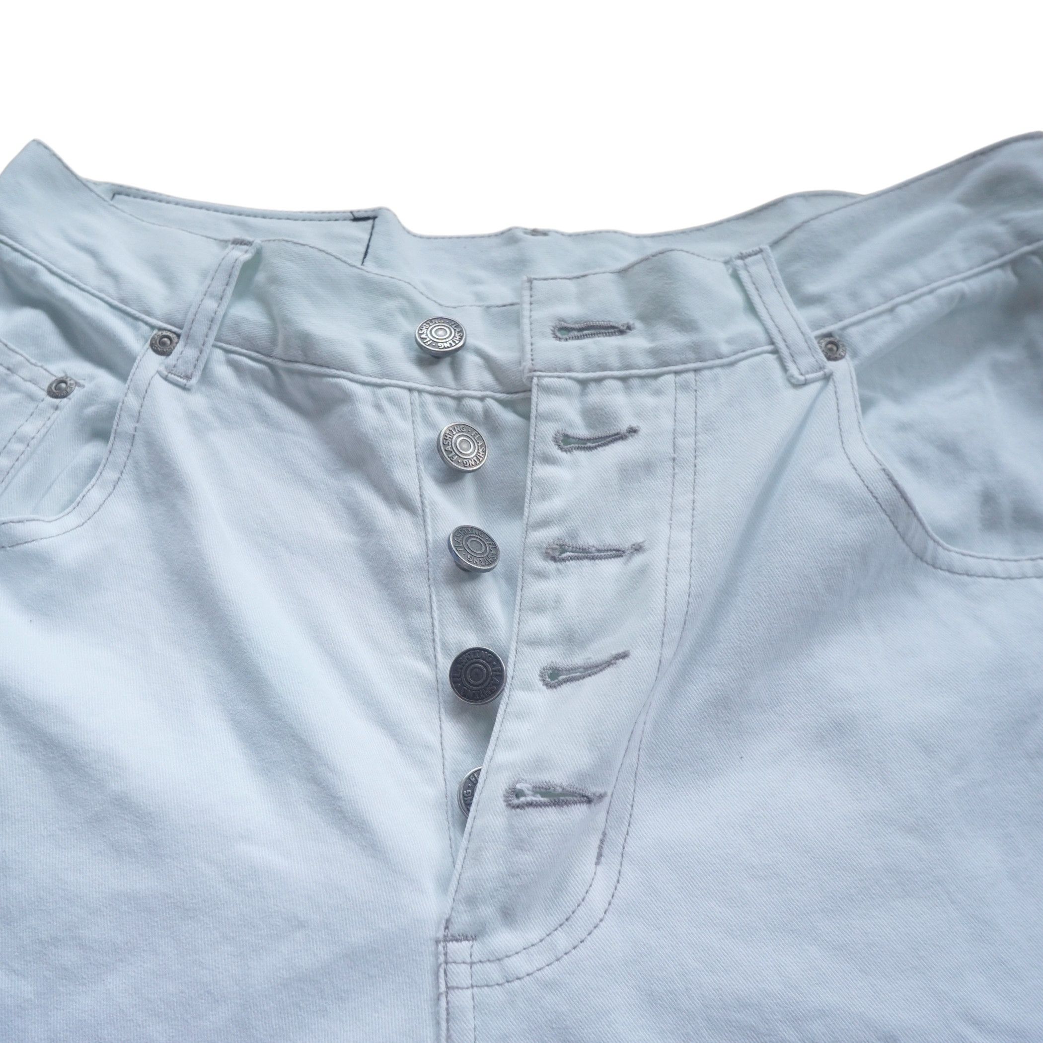 Japanese Brand AND IT_ High Waist Button-fly White Soft Denim Size 26" / US 2 / IT 38 - 4 Thumbnail