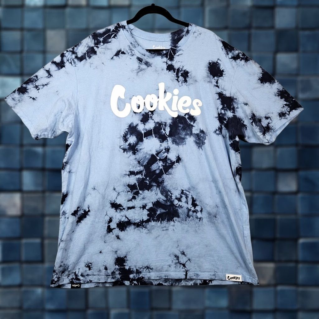 Vintage Cookies Blue Sky Tie Dye Navy Blue Short Sleeve Crew Neck Tee 3XL Men Regular Cotton T-Shirt New Size US 39 - 1 Thumbnail
