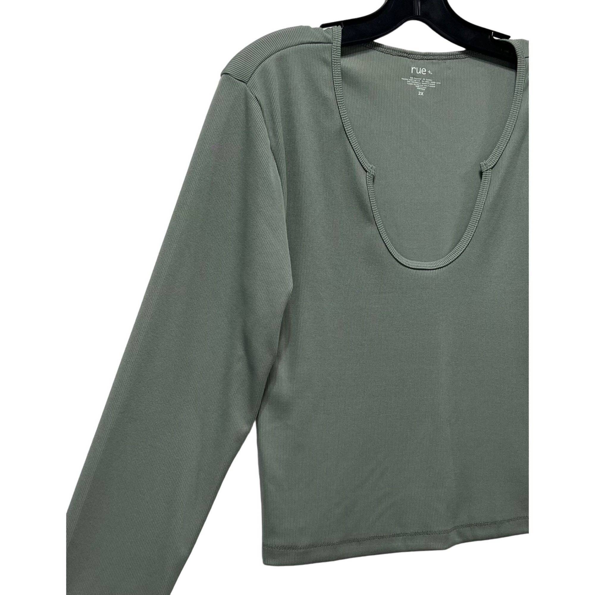 rue21 Rue + - Women's Long Sleeve Top - Olive Green - 2X Size XXL / US 16-18 / IT 52-54 - 12 Thumbnail