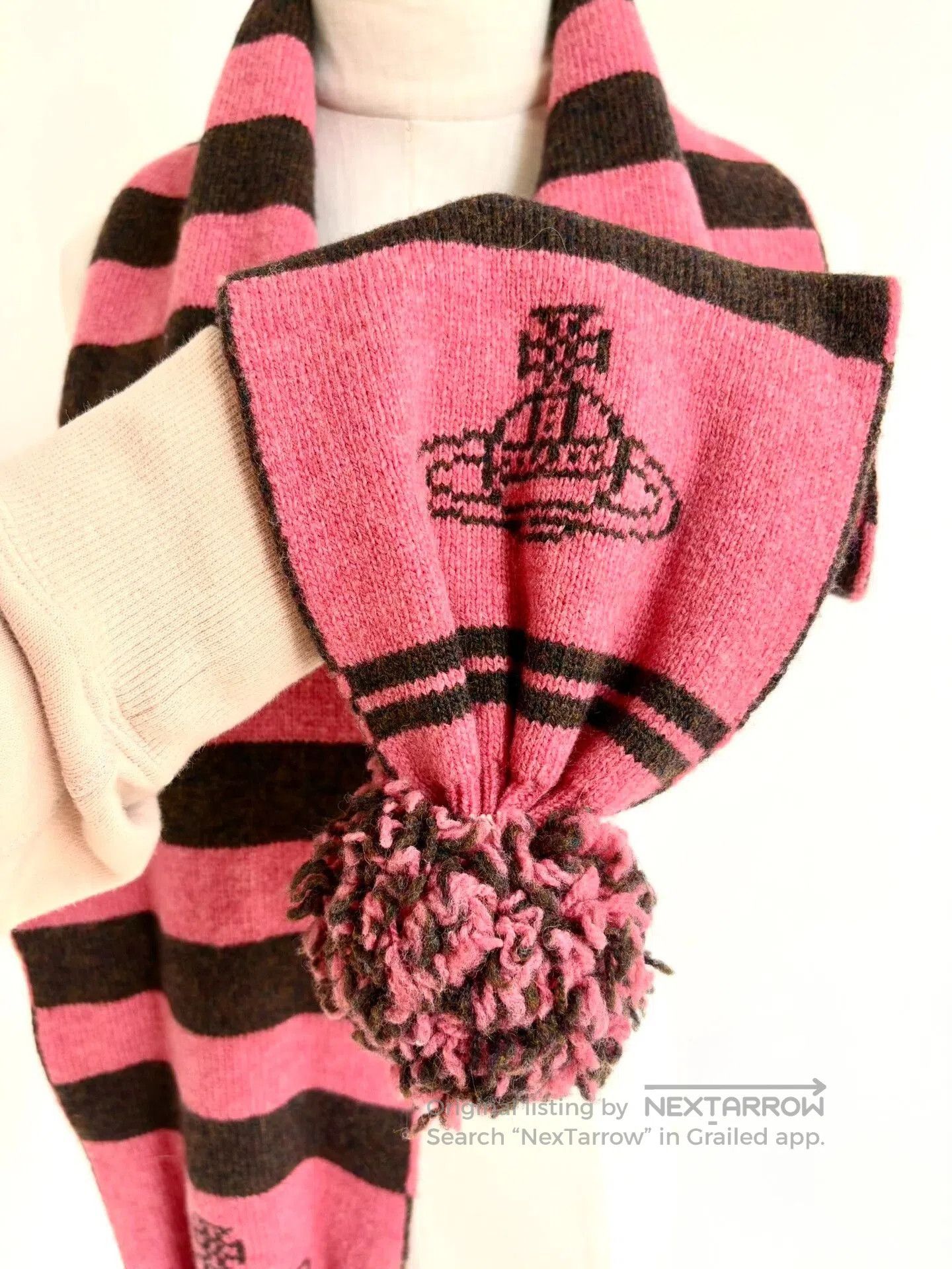 Vivienne Westwood vivienne westwood pink striped pompom scarf. Size ONE SIZE - 8 Thumbnail
