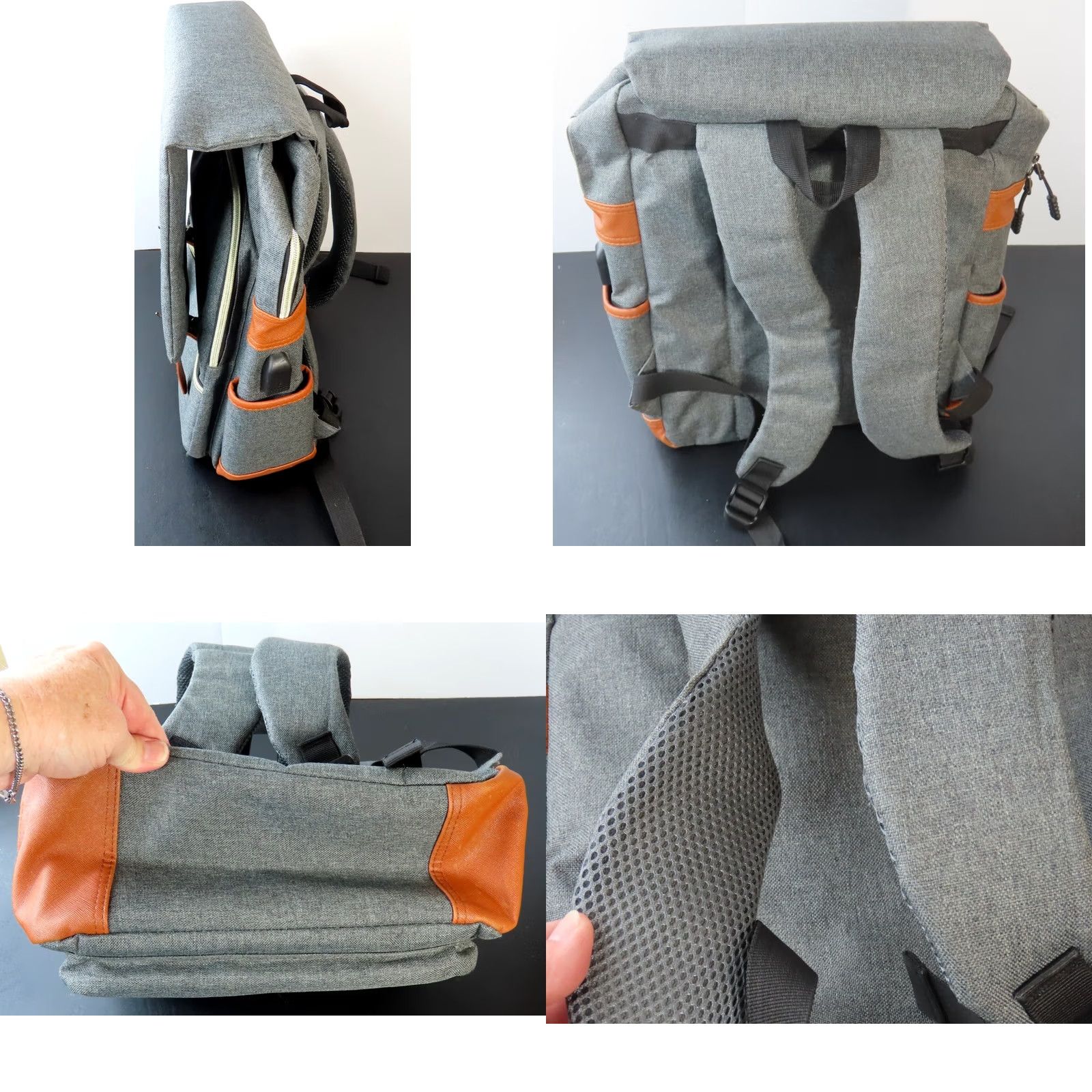 Vintage Modoker Fashionbags Travel Laptop 15" Gray Backpack Womens NWOT Travel Gray Backpack Women Size ONE SIZE - 8 Thumbnail