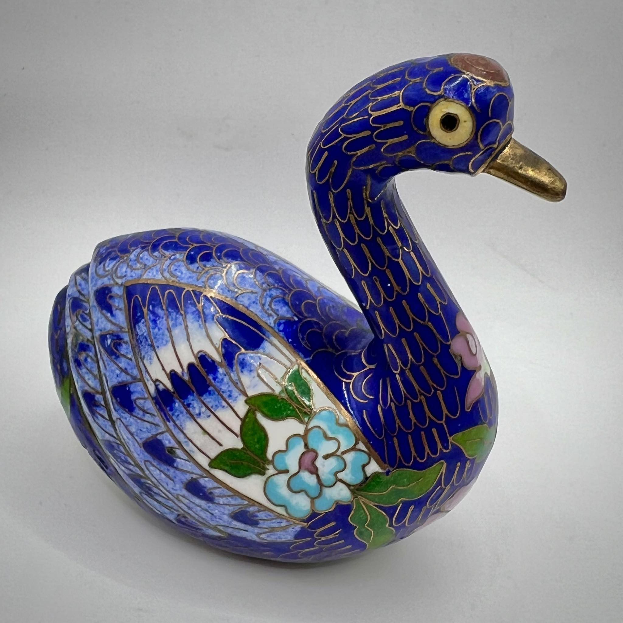 Handmade × Vintage 1970 Vintage Brass Miniature Figure Swan Cloisonne Enamel Size ONE SIZE - 8 Thumbnail