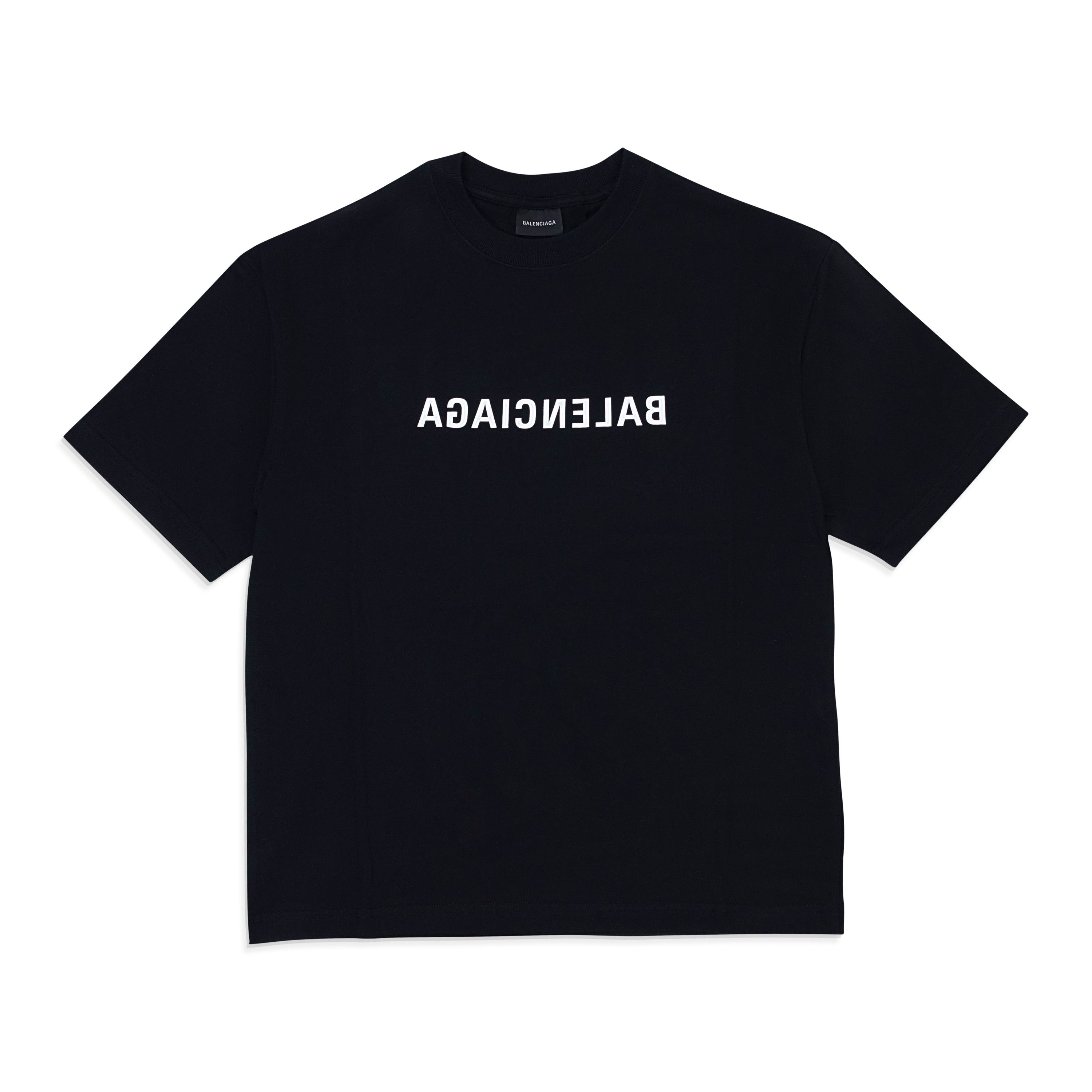 image of Balenciaga Black Logo Wl0 T-Shirt Size L, Men's