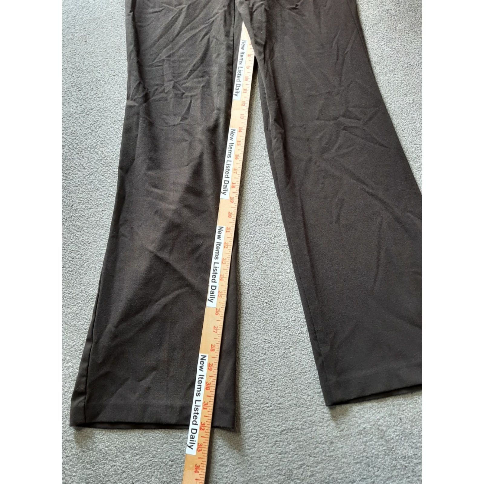 Vintage AB Studio Dress Pants Women Size 4 Brown Flat Front Polyester Workwear Modern Business Pants Womens Size 27" / US 4 / IT 40 - 2 Thumbnail