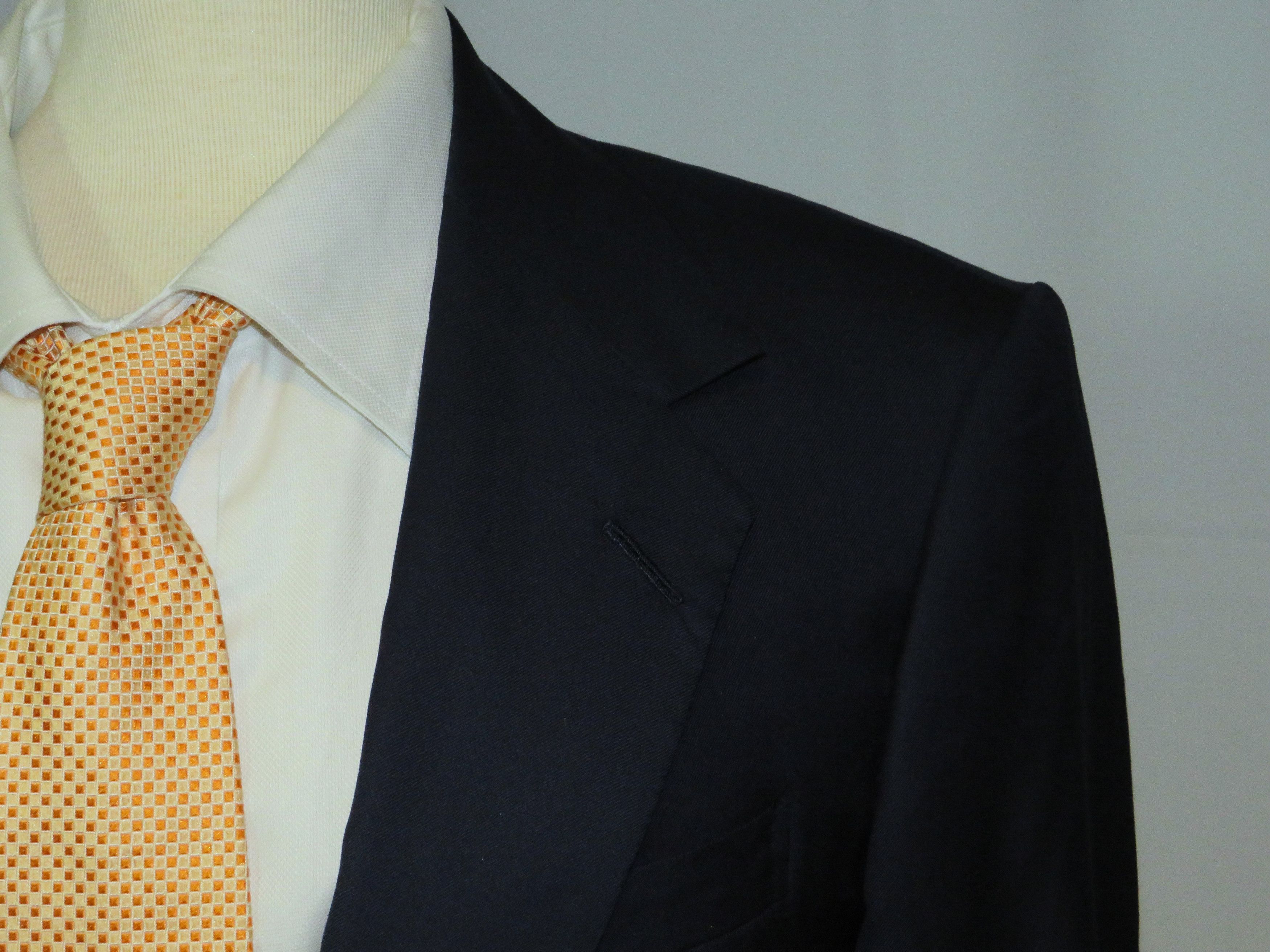 Huntsman × Savile Row Bespoke 2021 Solid Navy One Button Suit 36S Size 36S - 7 Thumbnail