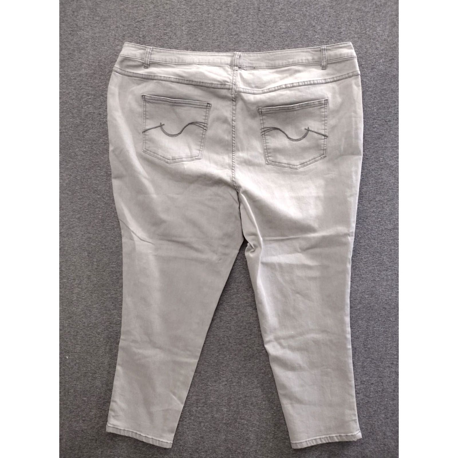 Denime Unbranded Women's Jeans Tapered Denim Gray Stretch Plus 26W Size 26" / US 2 / IT 38 - 2 Thumbnail