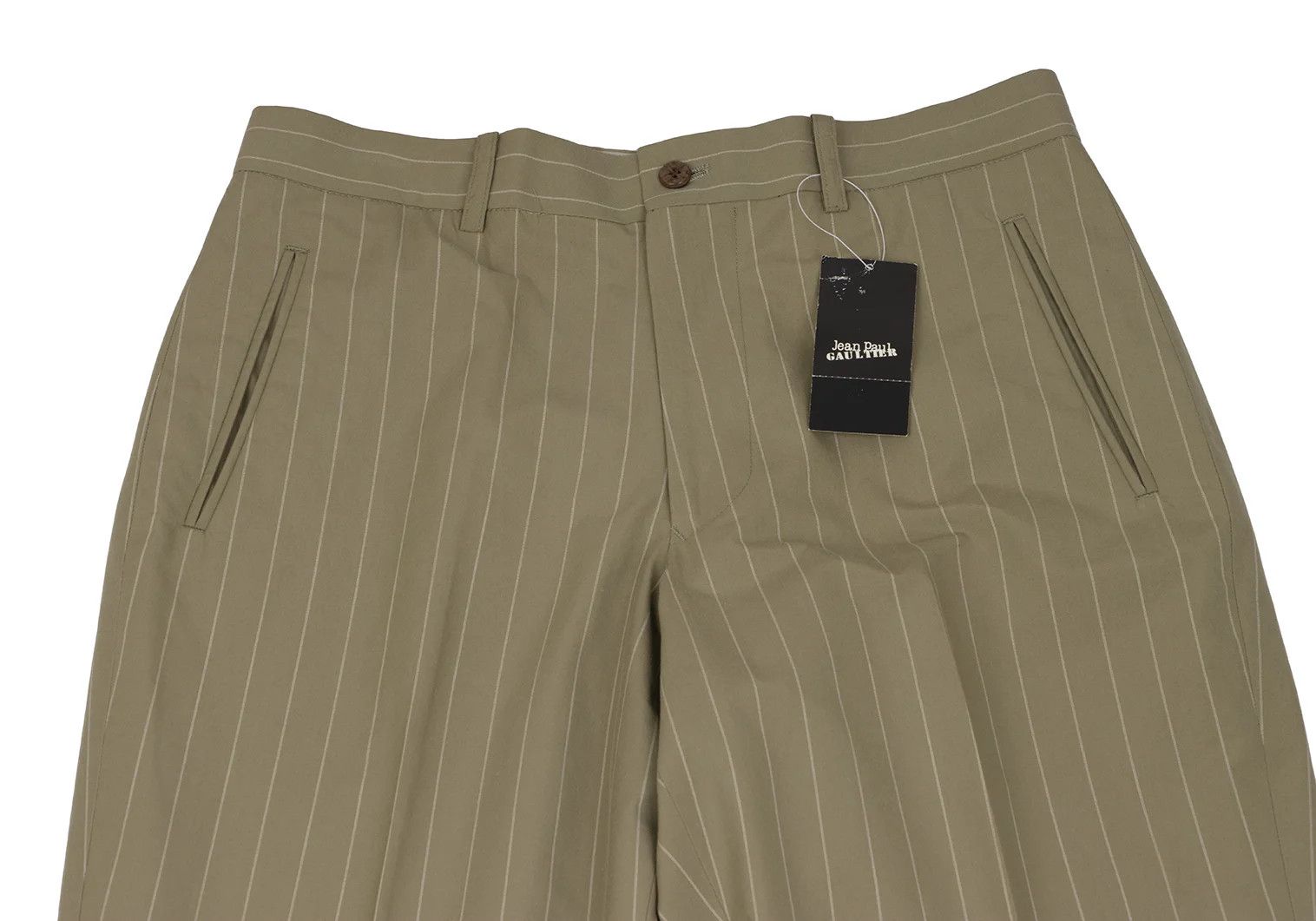 Jean Paul Gaultier Cotton Stripe Pants in Beige, Size 48 Size US 32 / EU 48 - 3 Thumbnail