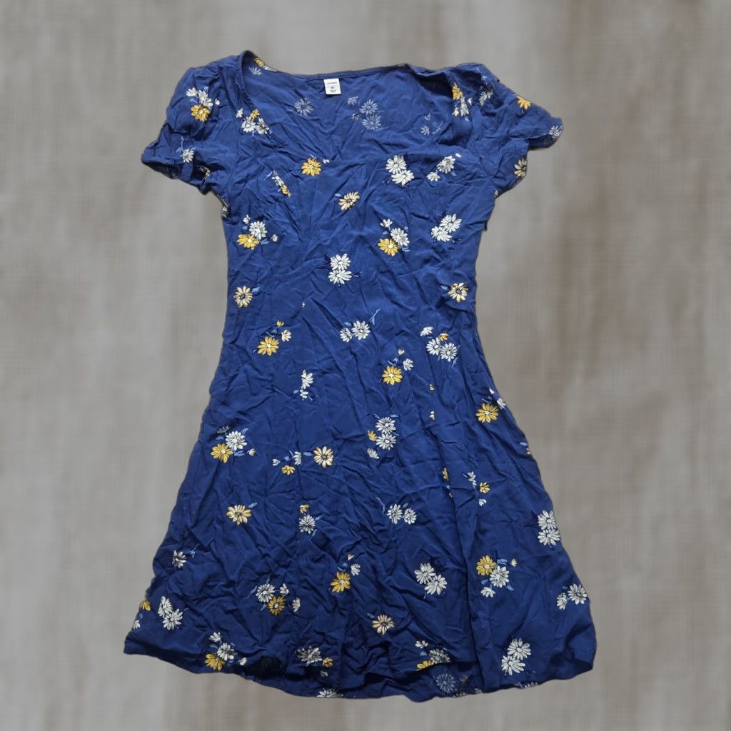 Old Navy Old Navy Women's Tank Dress Short Sleeve XS Blue Floral Spring Summer Casual Party Dress Size 26" / US 2 / IT 38 - 1 Thumbnail