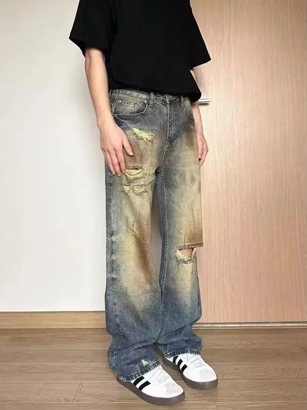 Japanese Brand Kanako x Ayami Distressed Blue Denim Jeans Size US 28 / EU 44 - 2 Thumbnail