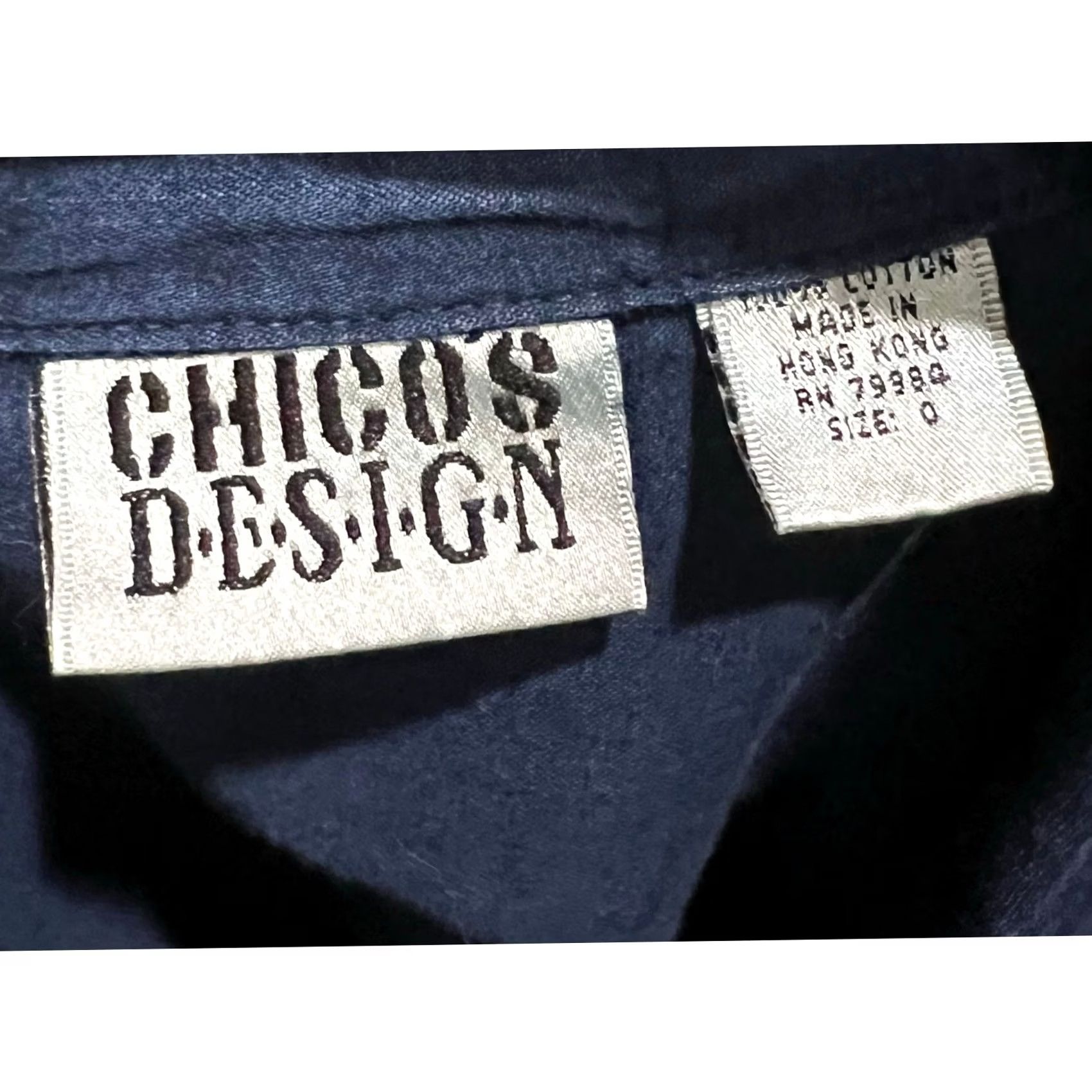 Vintage VINTAGE Chico’s Design Denim Button Up Shirt Long Sleeve Womens S dark blue/blue solid 90s Western Casual Mens Womens Size S / US 4 / IT 40 - 8 Thumbnail