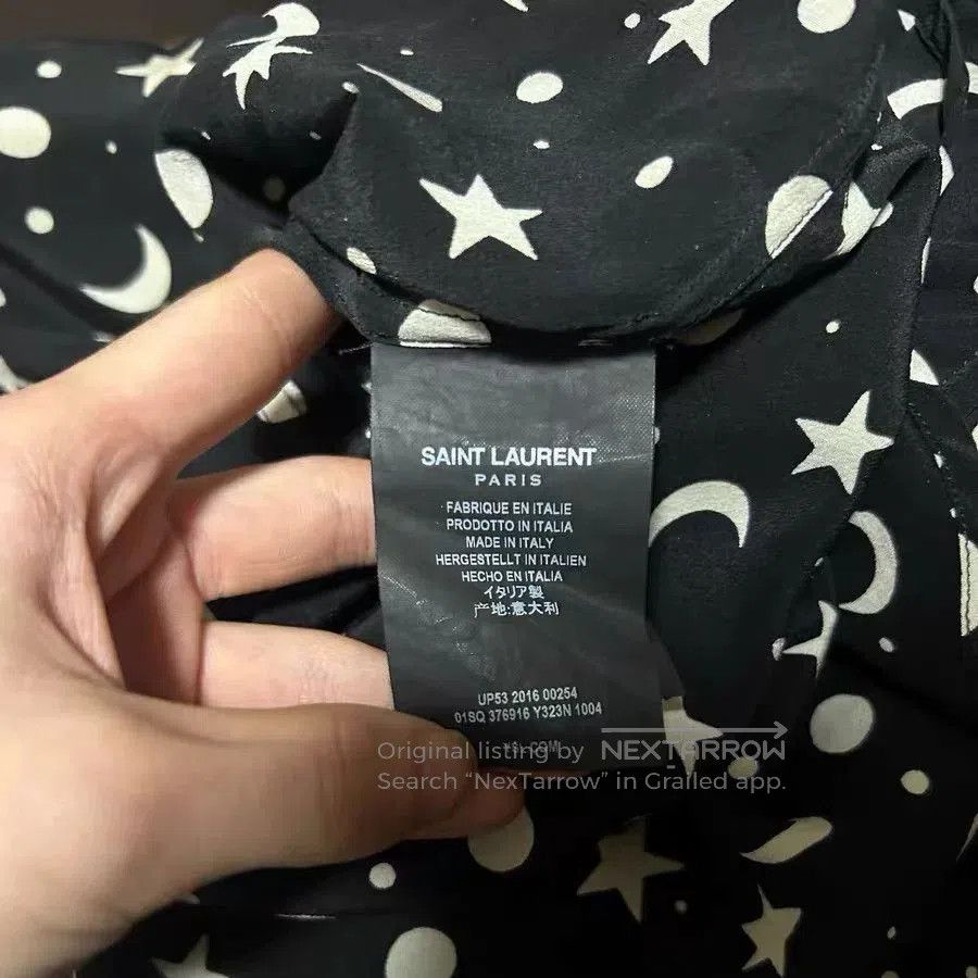 Saint Laurent Paris Saint Laurent 16AW Star Moon Silk Shirt. Size US XXS / EU 40 - 3 Thumbnail