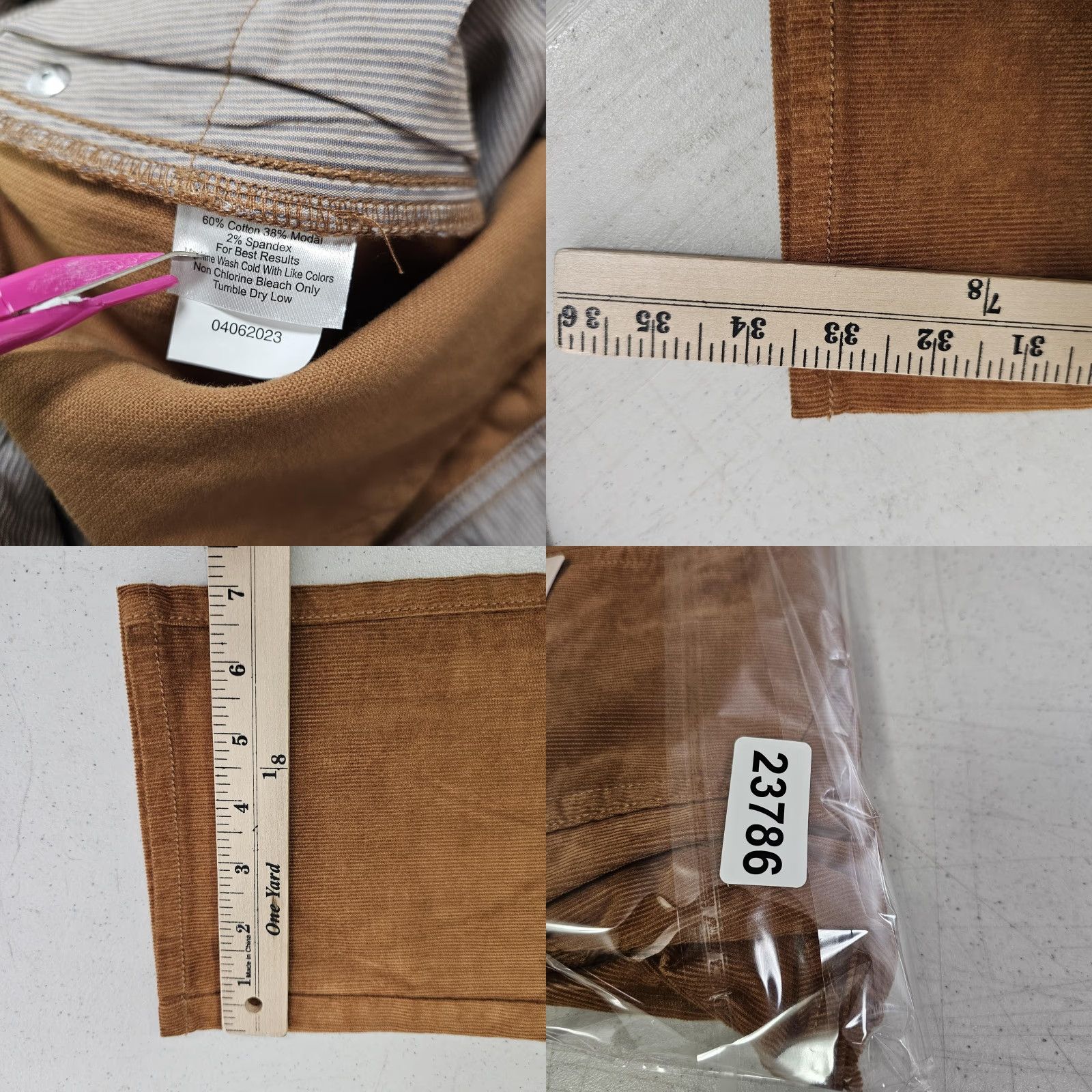 Peter Millar Peter Millar Crown Crafted Corduroy Pants Mens 32x34 Brown Cotton Modal Spandex Straight Flat Front Zip Pockets Logo MF23B29 Size US 32 / EU 48 - 9 Thumbnail