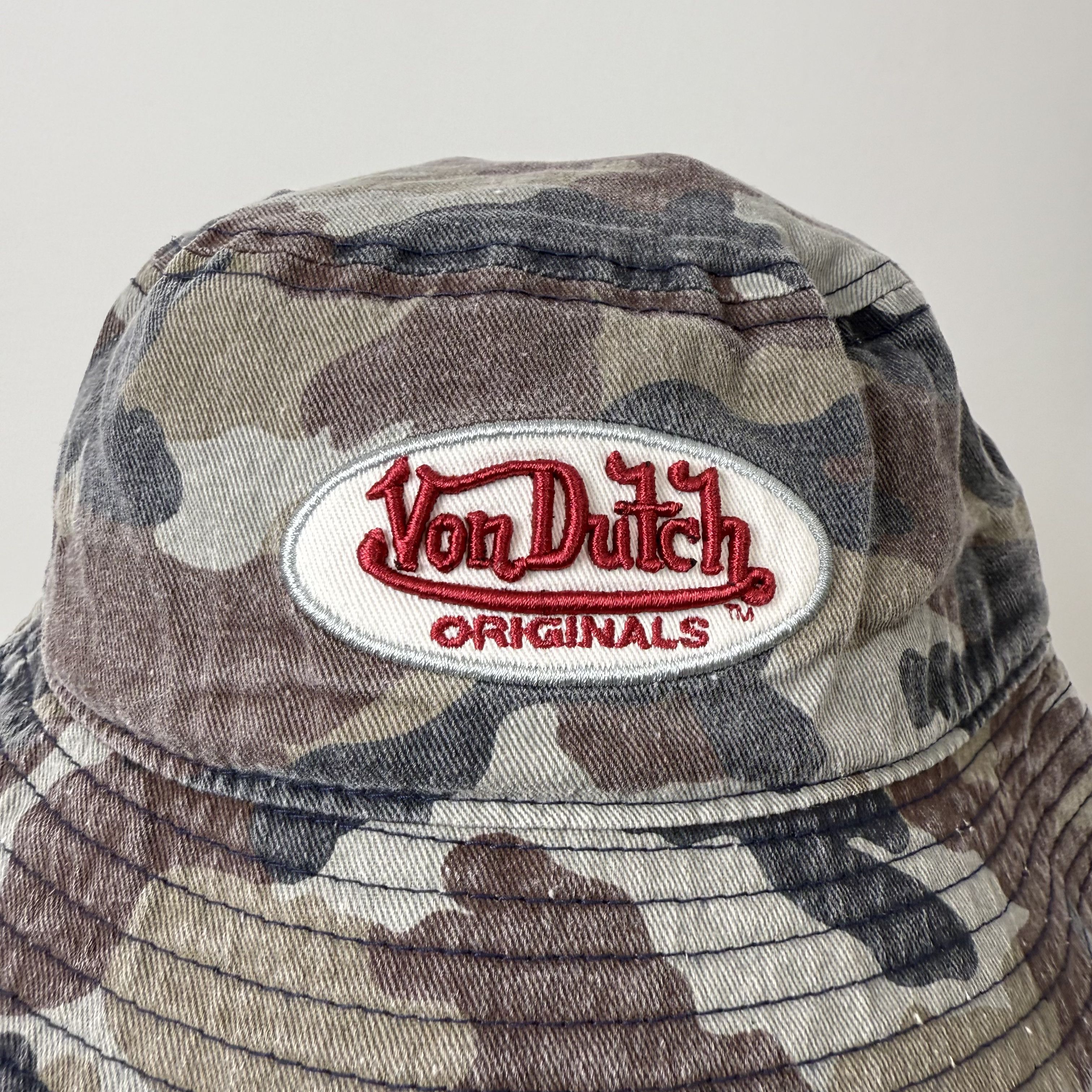 Von Dutch Vintage Von Dutch 90s Camouflage Camo Bucket Hat Cap Size ONE SIZE - 7 Thumbnail